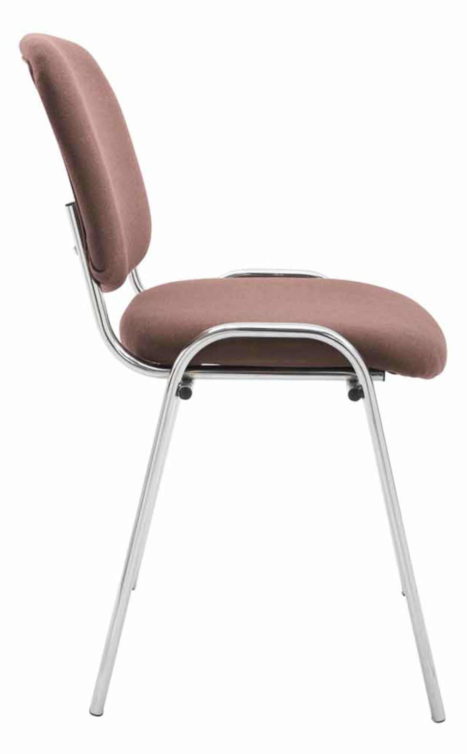 Lot de 4 Chaises de visiteur Ken en tissu avec Pieds en métal aspect chromé