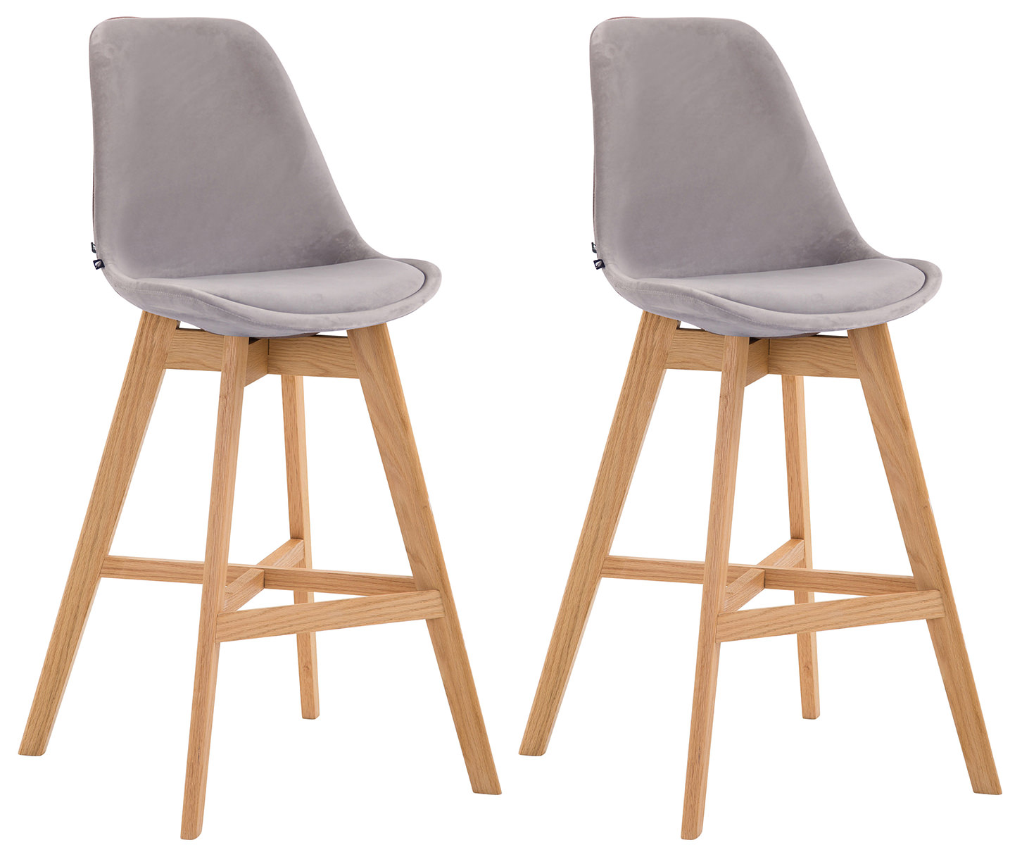Lot de 2 tabourets de bar Cannes en velours
