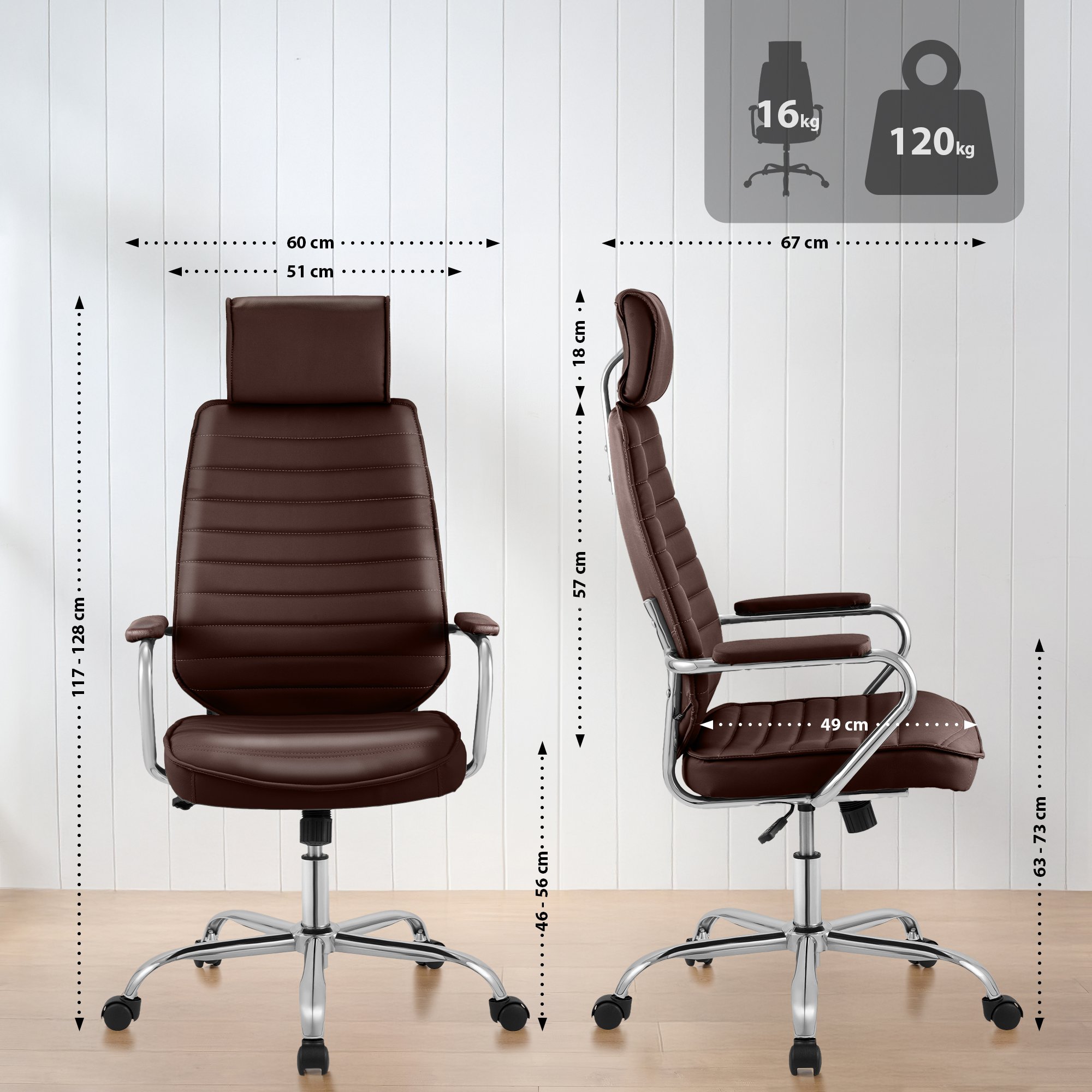Chaise de Bureau Rako en Cuir Synthétique