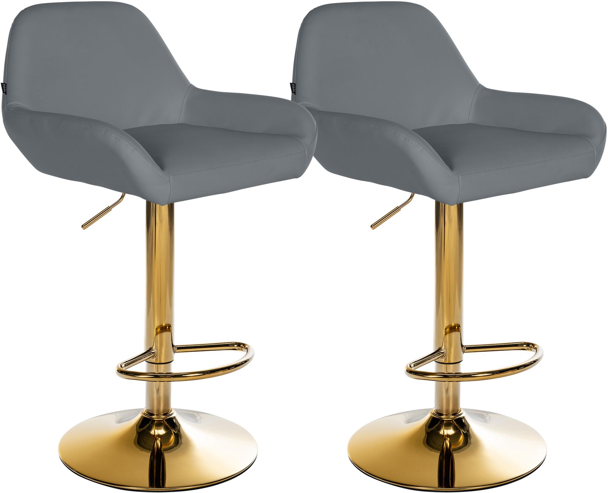 Lot de 2 tabourets de bar Braga Gold similicuir
