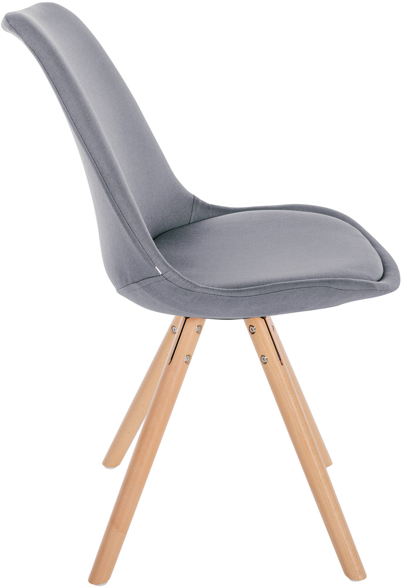 Lot de 4 chaises de salle à manger Sofia en tissu Pieds en bois