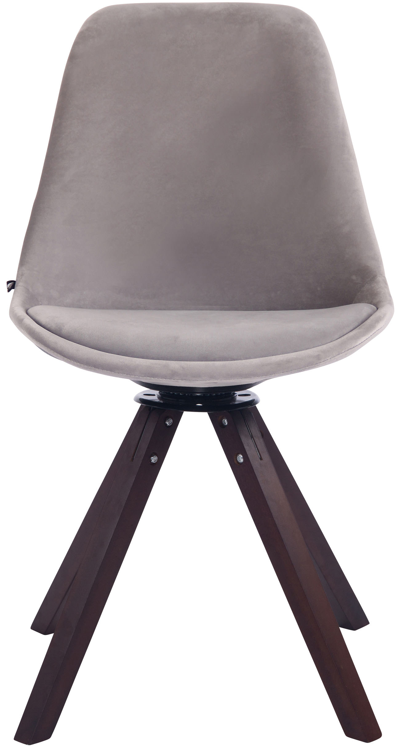 Chaise visiteur Troyes en velours avec piétement Carré en bois de hêtre ou de chêne