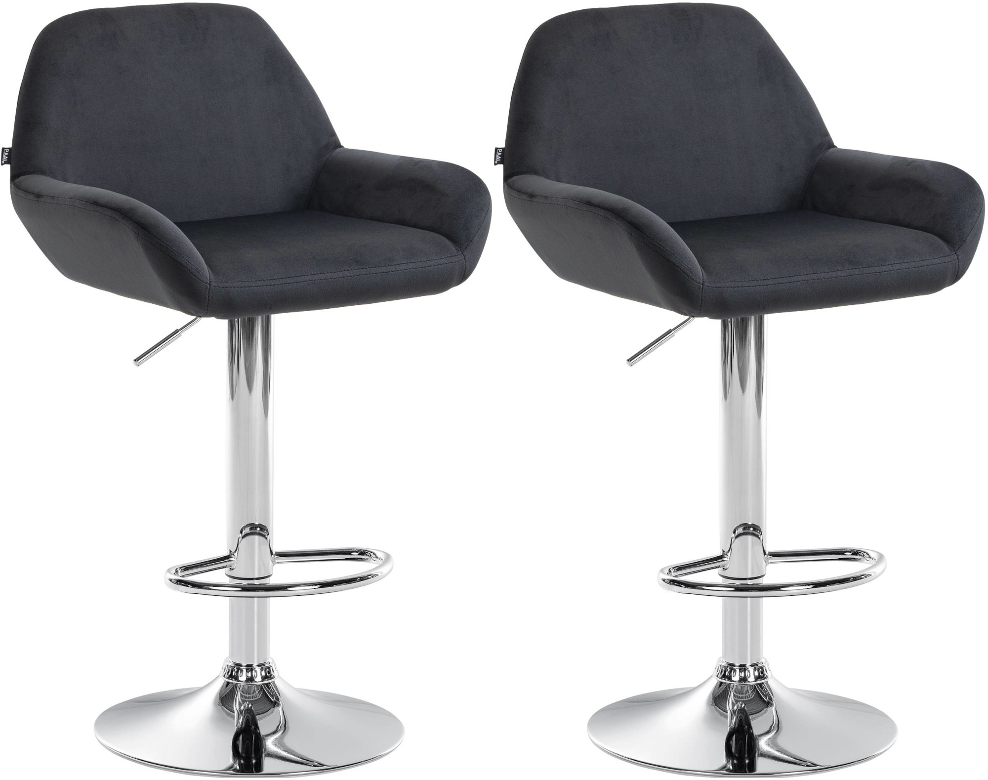 Ensemble de 2 tabourets de bar Braga en velours