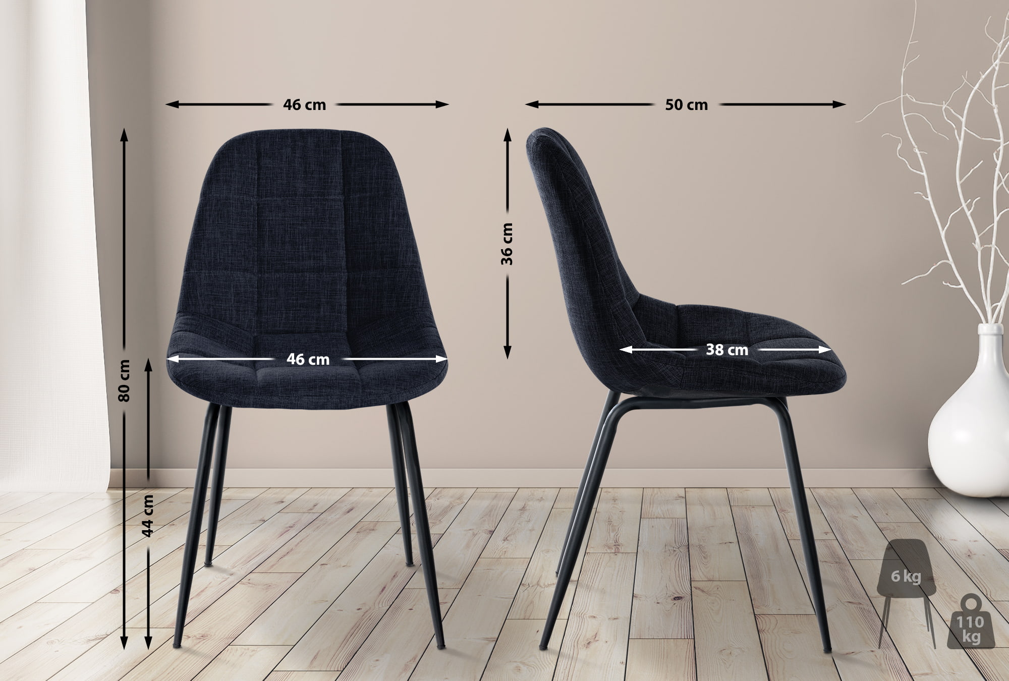 Lot de 2 chaises Tom