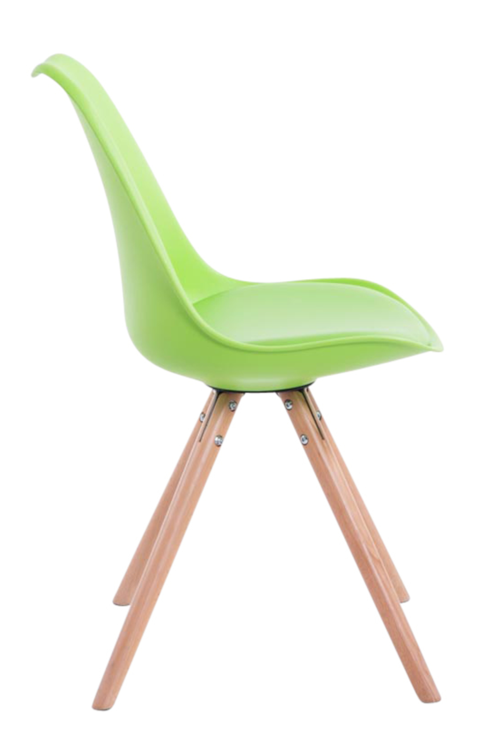 Lot de 4 Chaises de salle à manger Toulouse Similicuir Pieds ronds bois