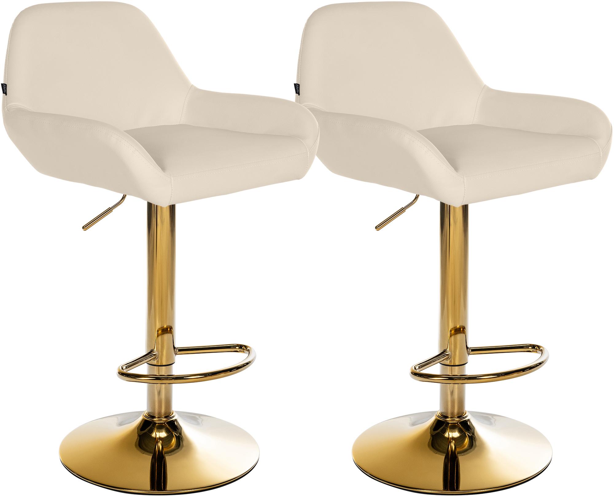 Lot de 2 tabourets de bar Braga Gold similicuir