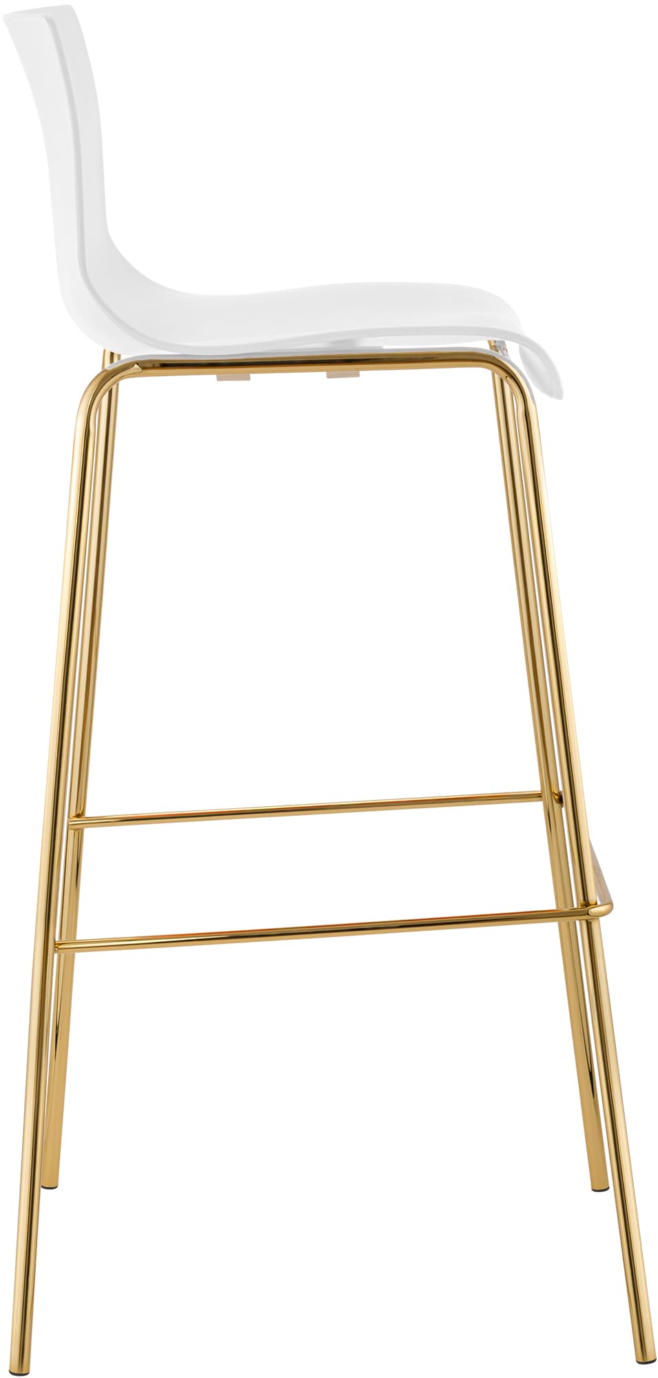 Tabouret de bar Hover plastique piètement 4 pieds or