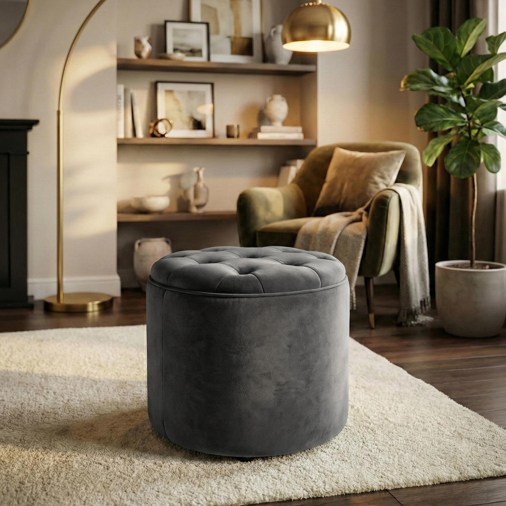 Tabouret Pantin en velours