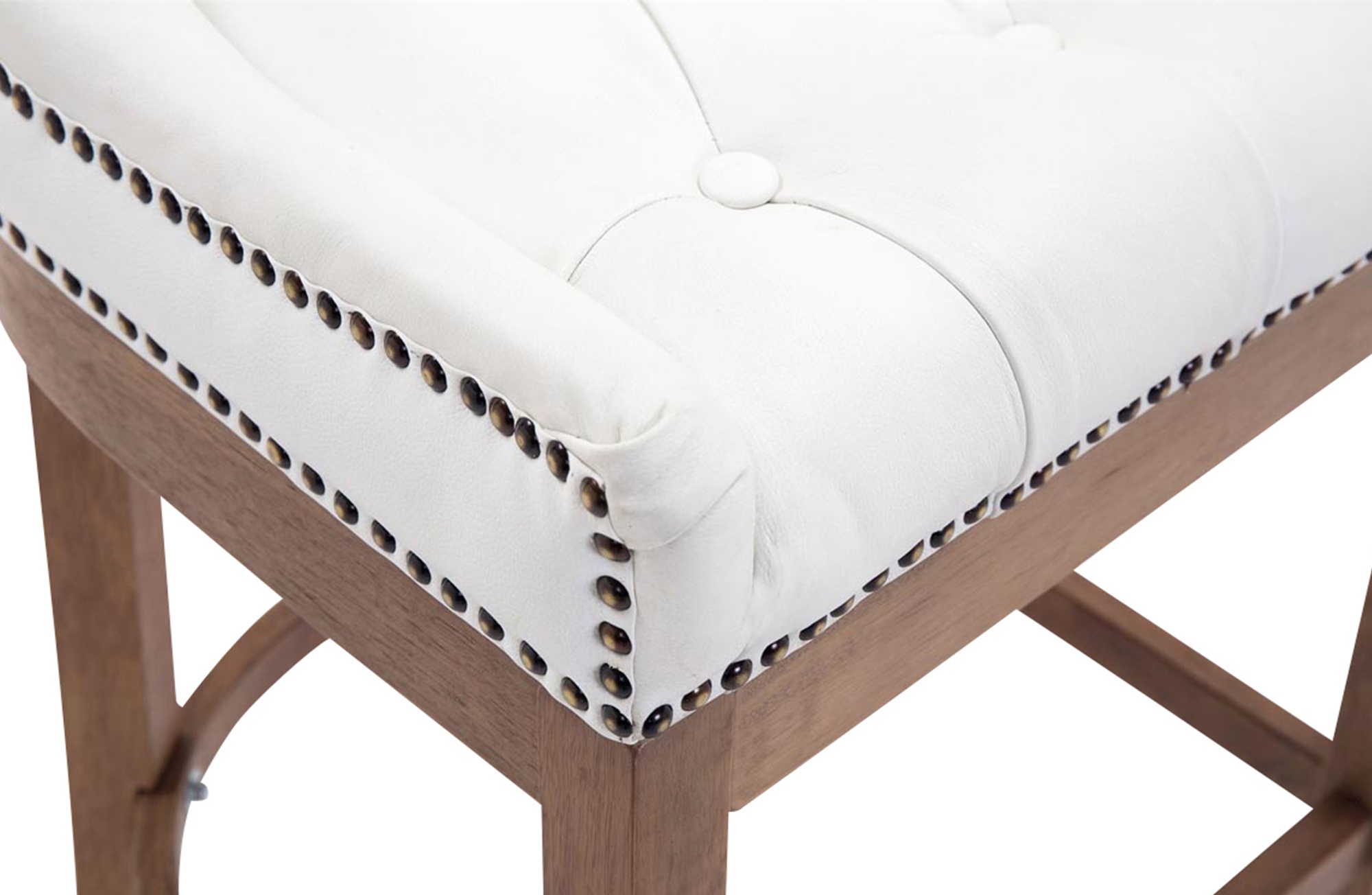 Tabouret de bar Lakewood antique-clair cuir véritable
