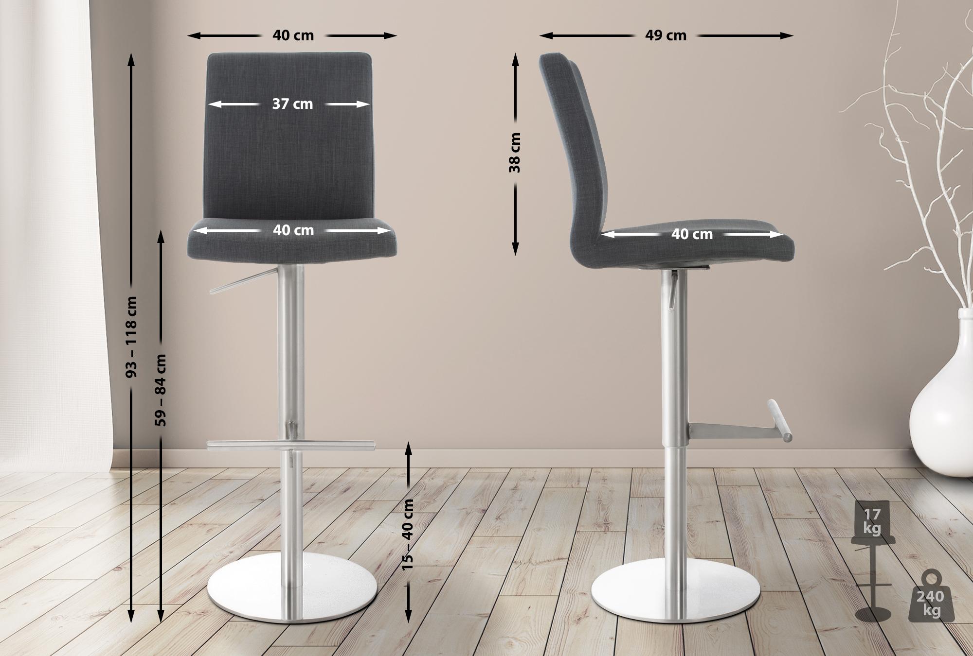 Tabouret de bar Cadiz tissu