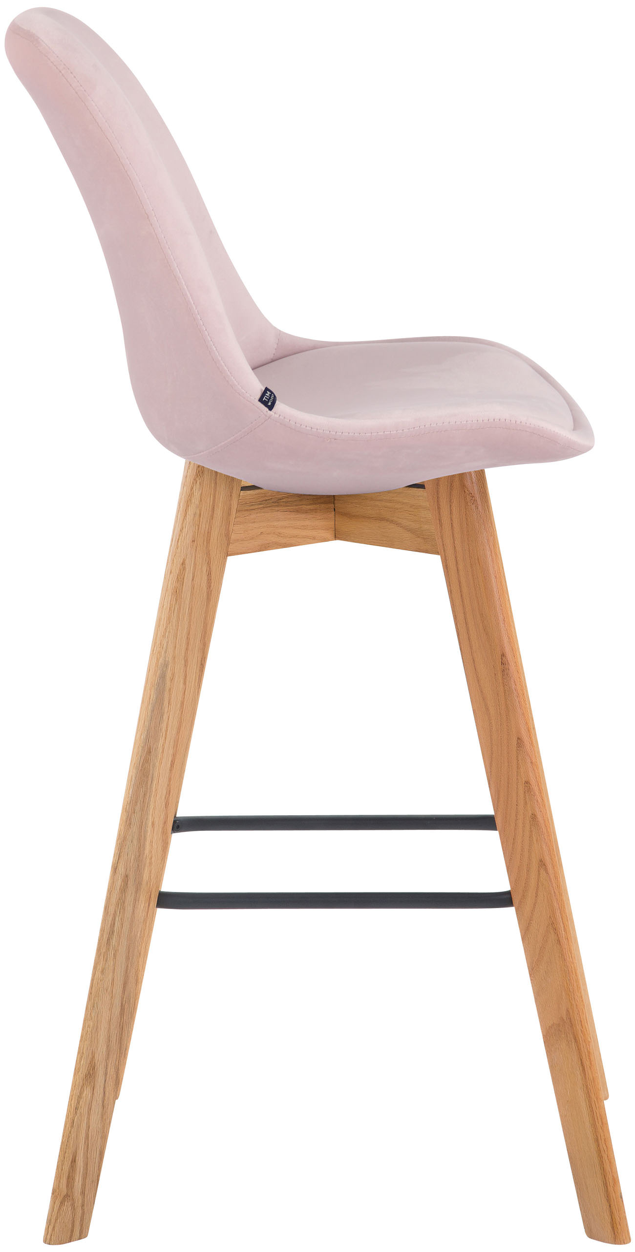 Lot de 2 tabourets de bar Metz en velours Pieds en bois