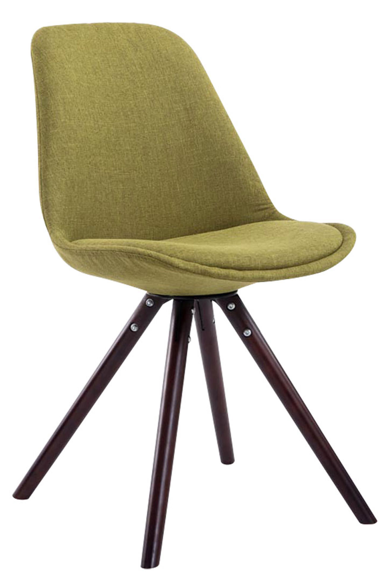 Lot de 4 Chaises de salle à manger Toulouse Tissu Pieds ronds bois