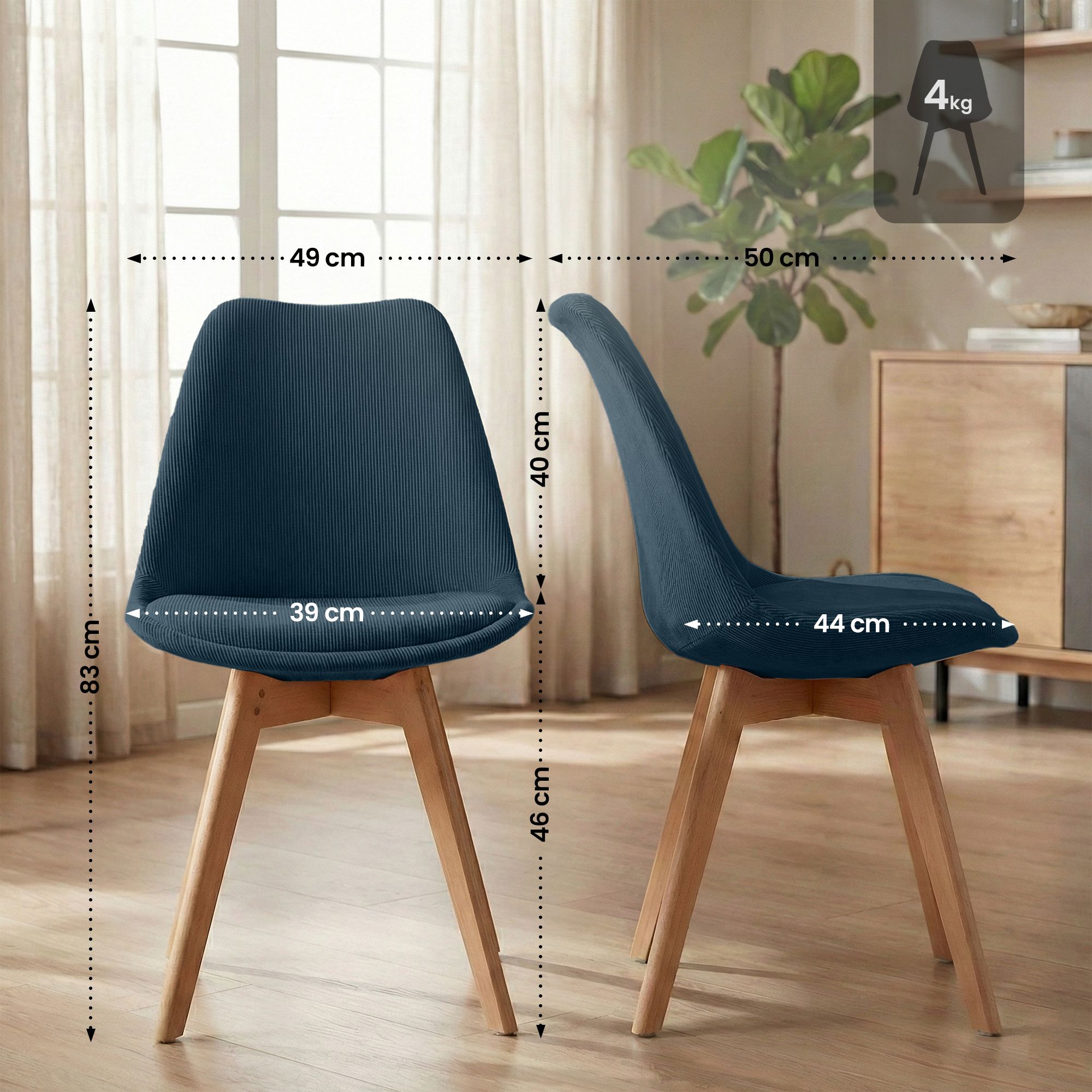 Chaise de salle à manger Linares : design élégant et confortable pour vos repas en famille ou entre amis