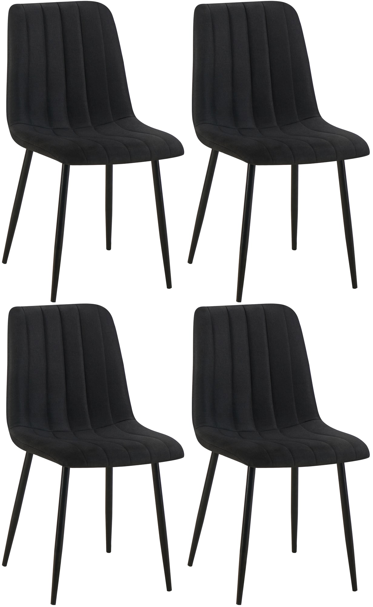 Lot de 4 Chaises de salle à manger Dijon avec Piètement en métal noir