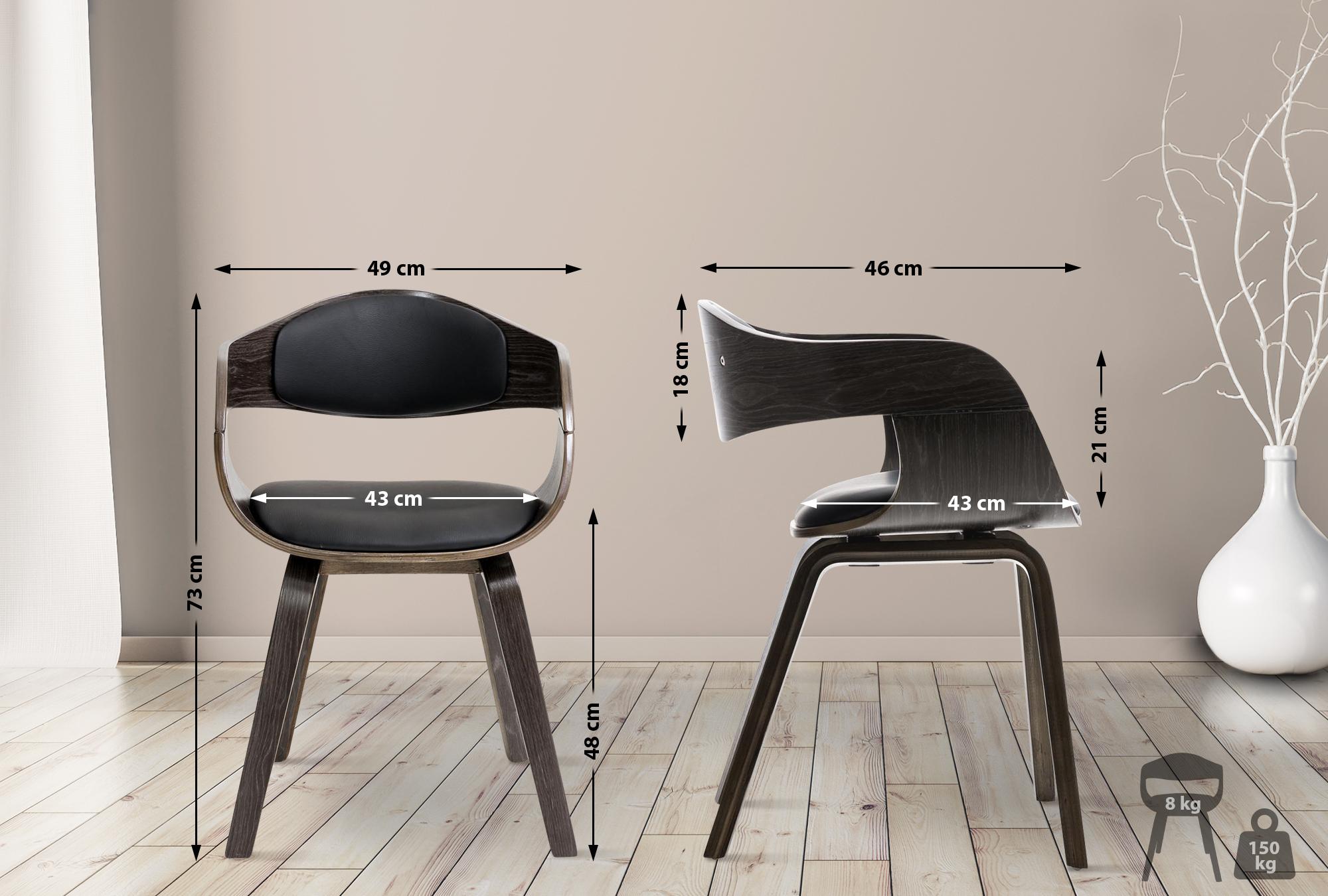 Lot de 2 chaises de salle à manger Kingston en similicuir