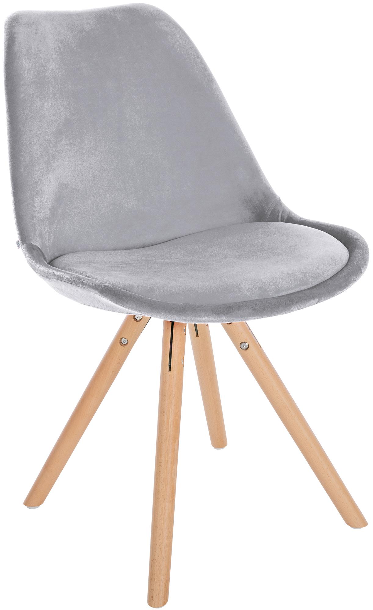 Lot de 4 chaises de salle à manger Sofia en velours Pieds en bois