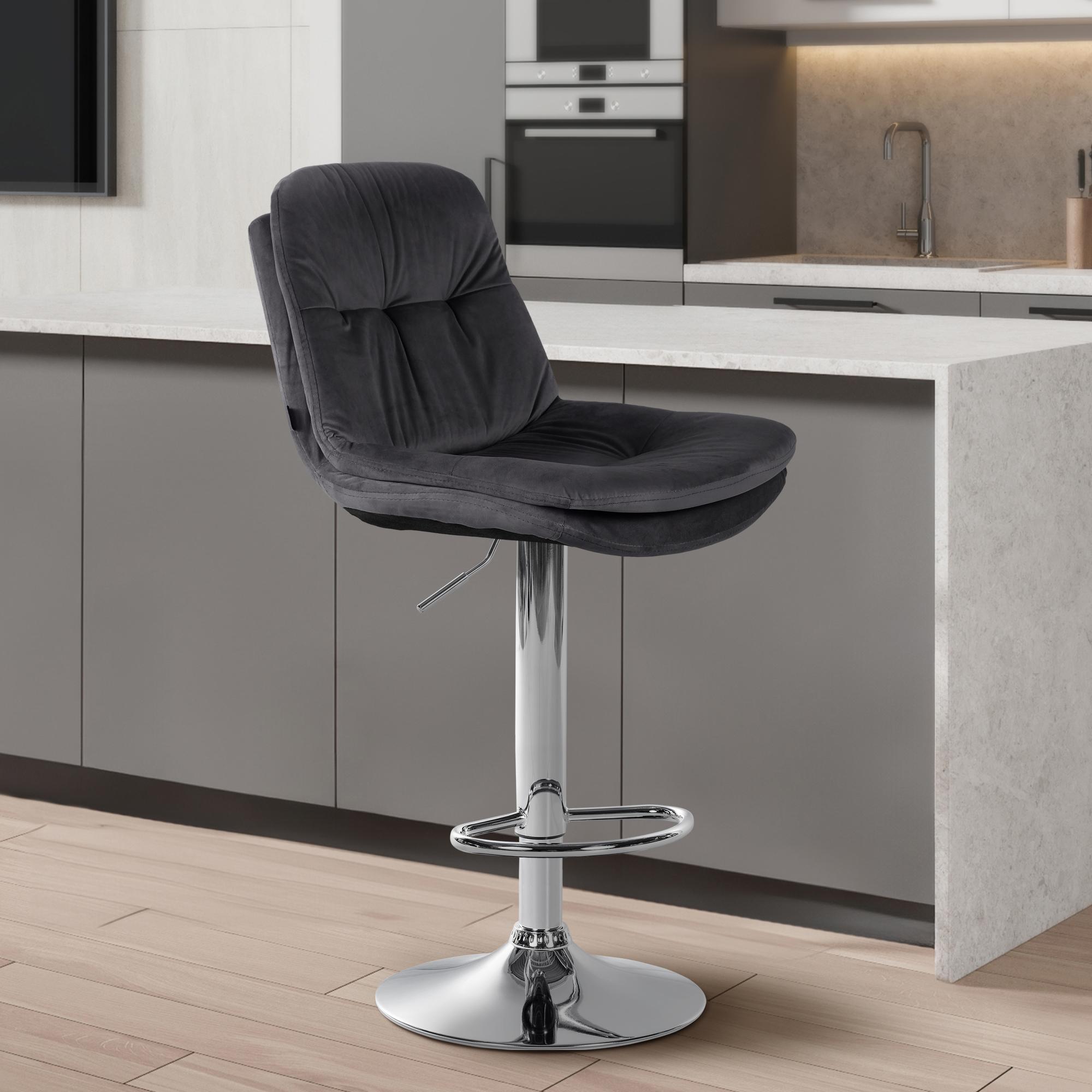 Tabouret de bar Laurel velours