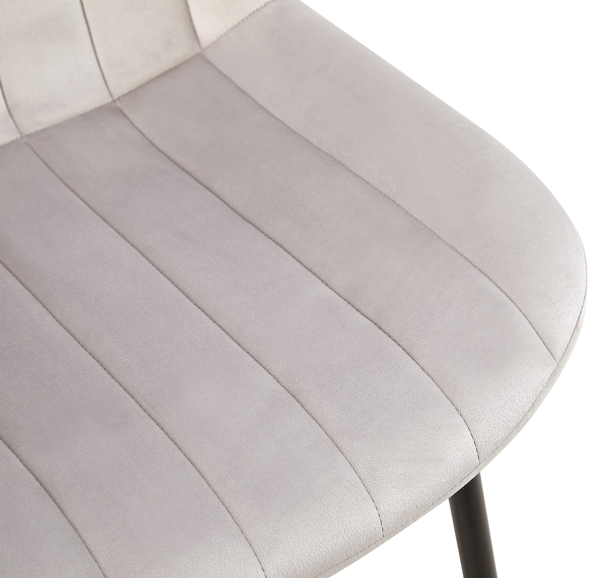 Chaise de salle à manger Rahden en Velours avec Piètement en métal noir