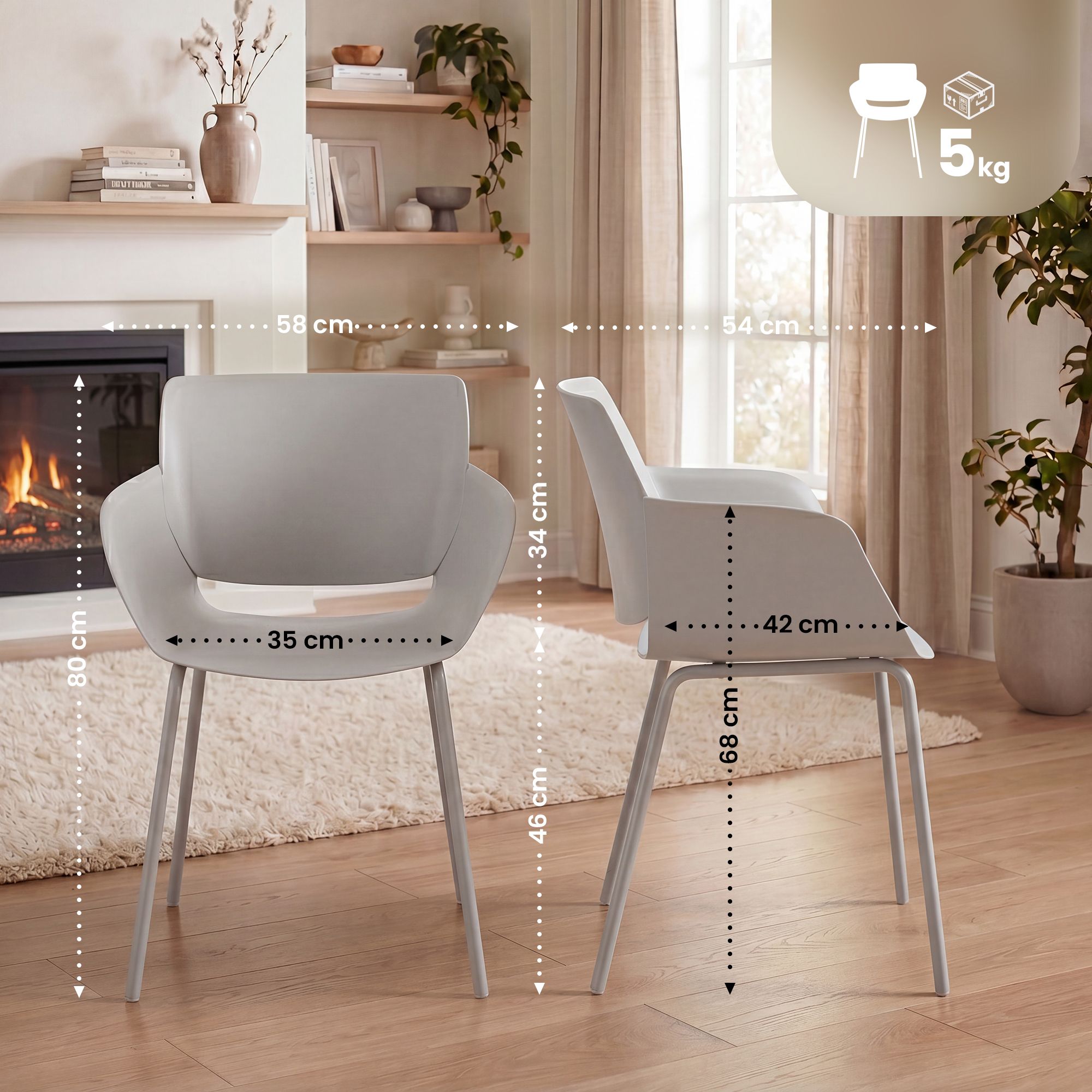 Lot de 2 chaises de jardin Alpena