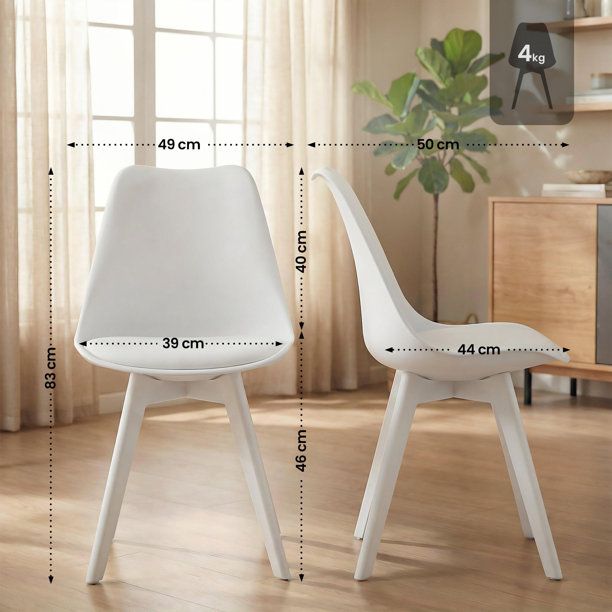 Lot de 4 chaises de salle a manger Linares