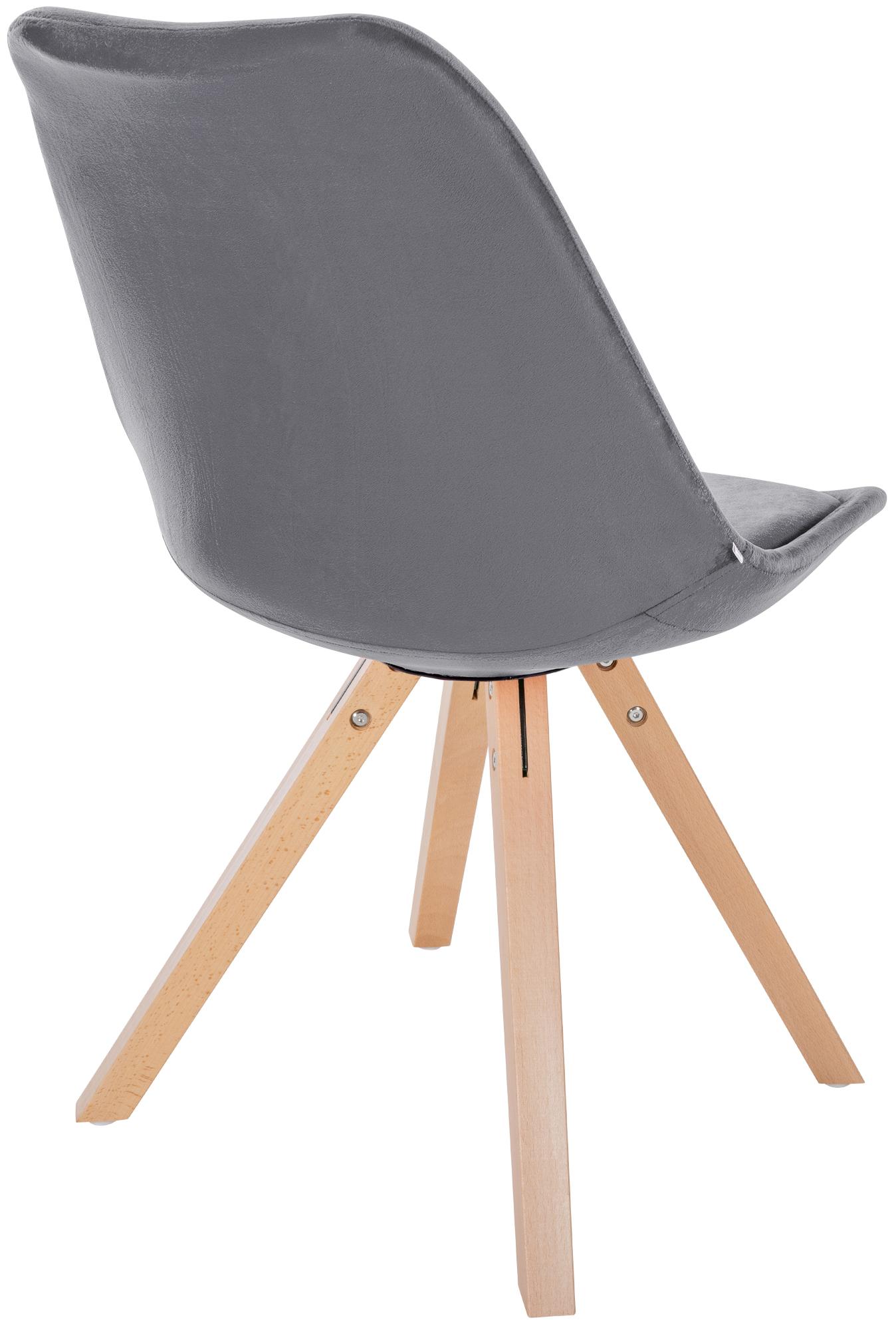 Chaise de salle à manger Sofia en velours avec Pieds en bois
