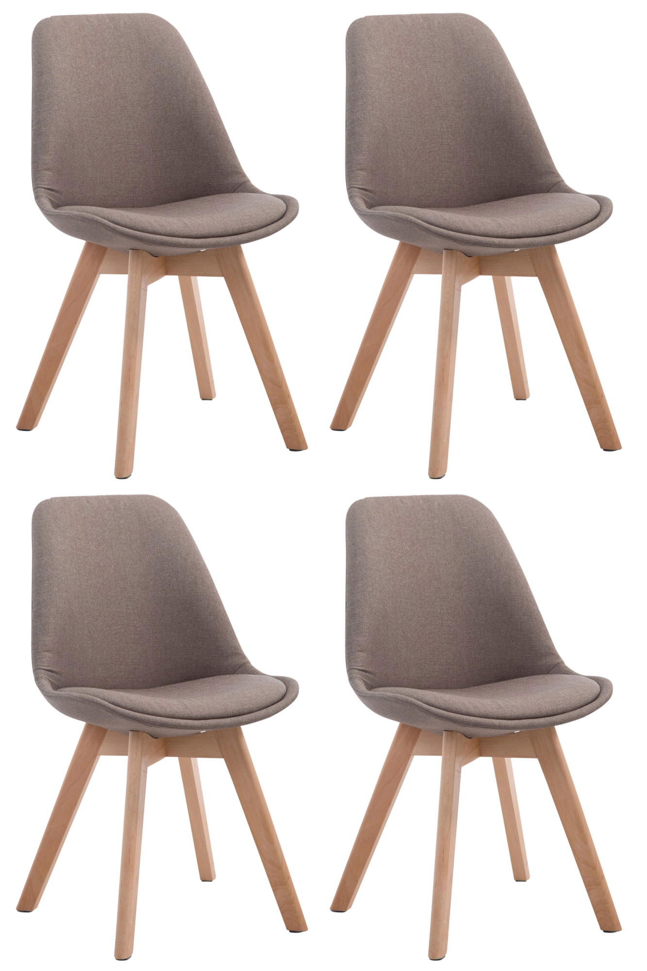 Lot de 4 chaises de salle à manger Borneo V2 en Tissu
