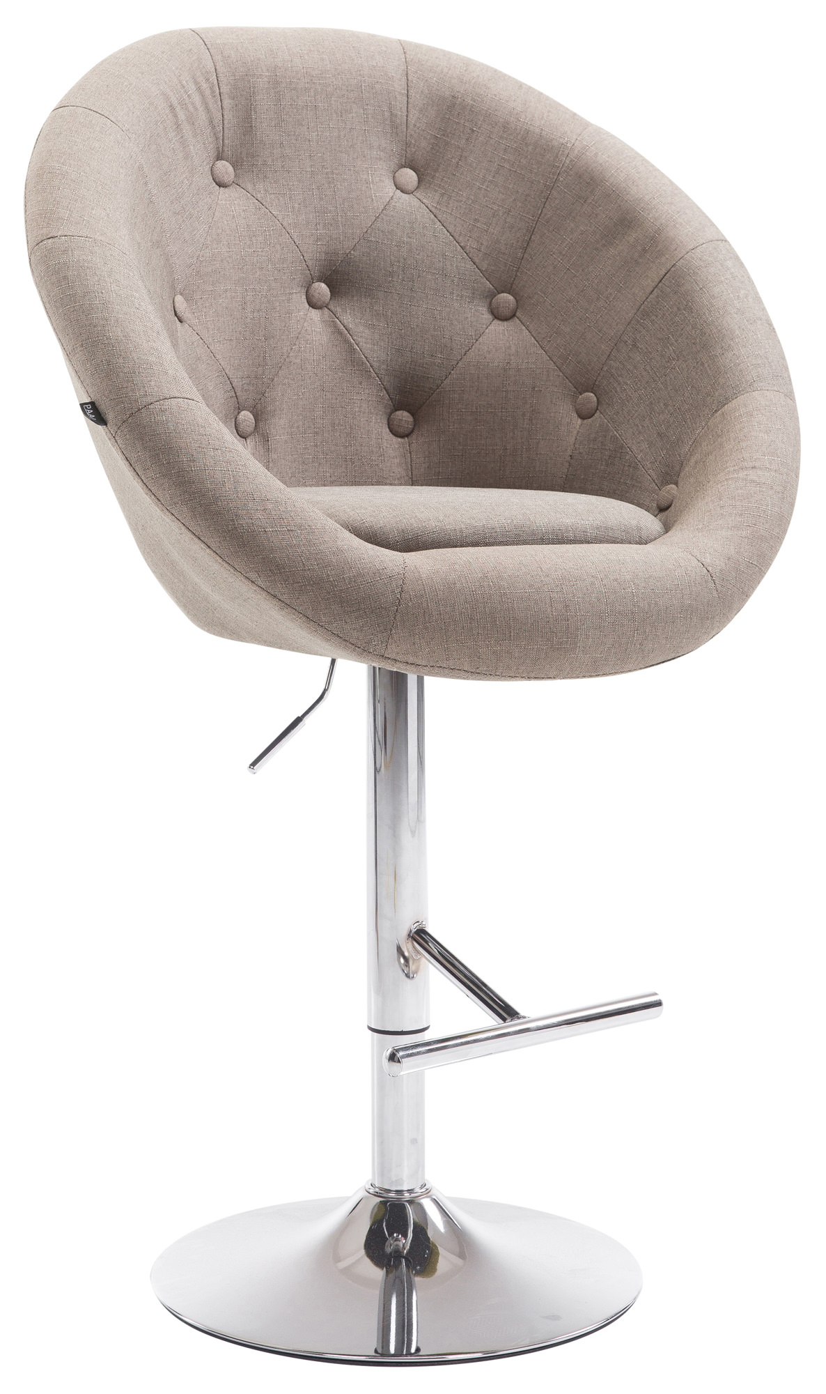 Tabouret de bar London V2 en tissu avec Pied et Repose-pieds en métal