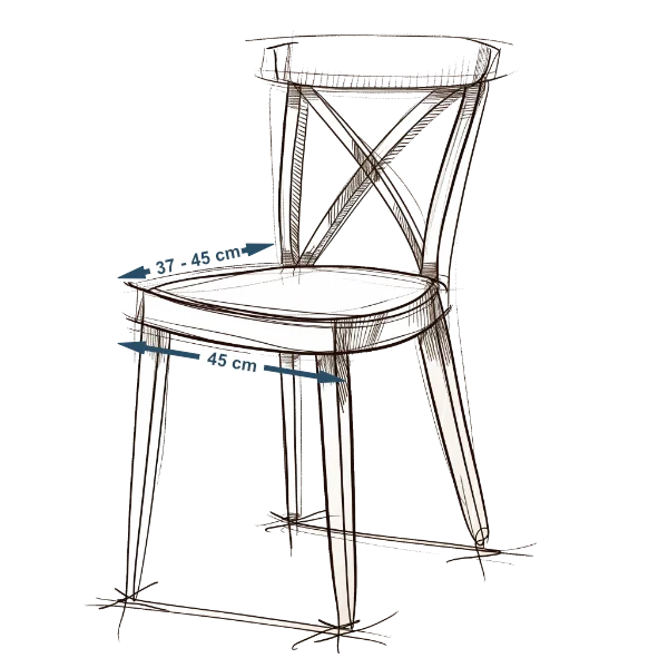 Largeur et profondeur de la chaise de cuisine