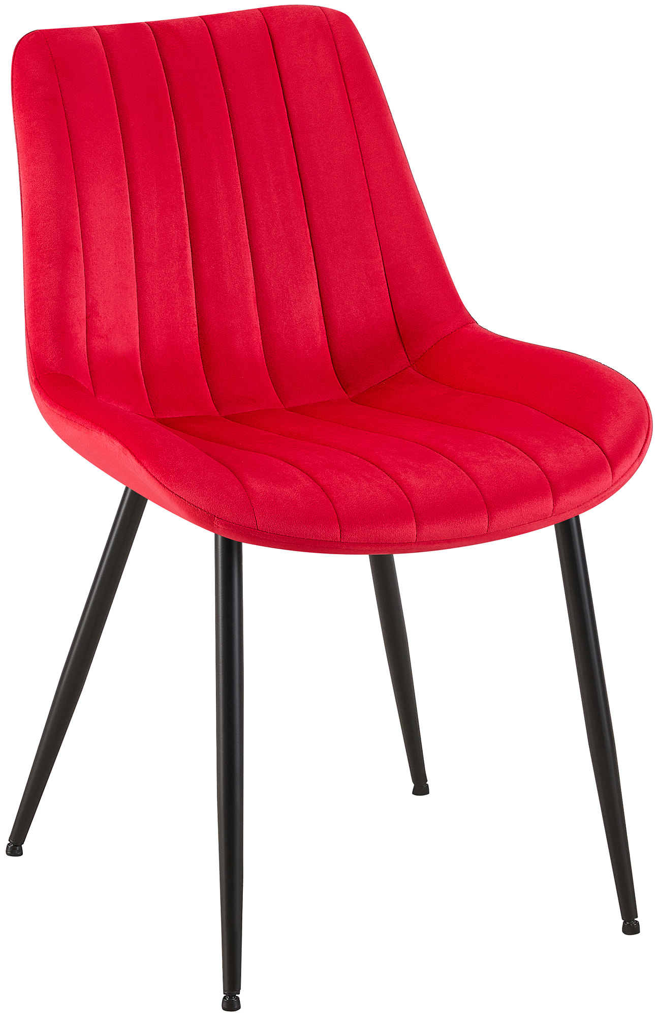 Chaise de salle à manger Rahden en Velours avec Piètement en métal noir