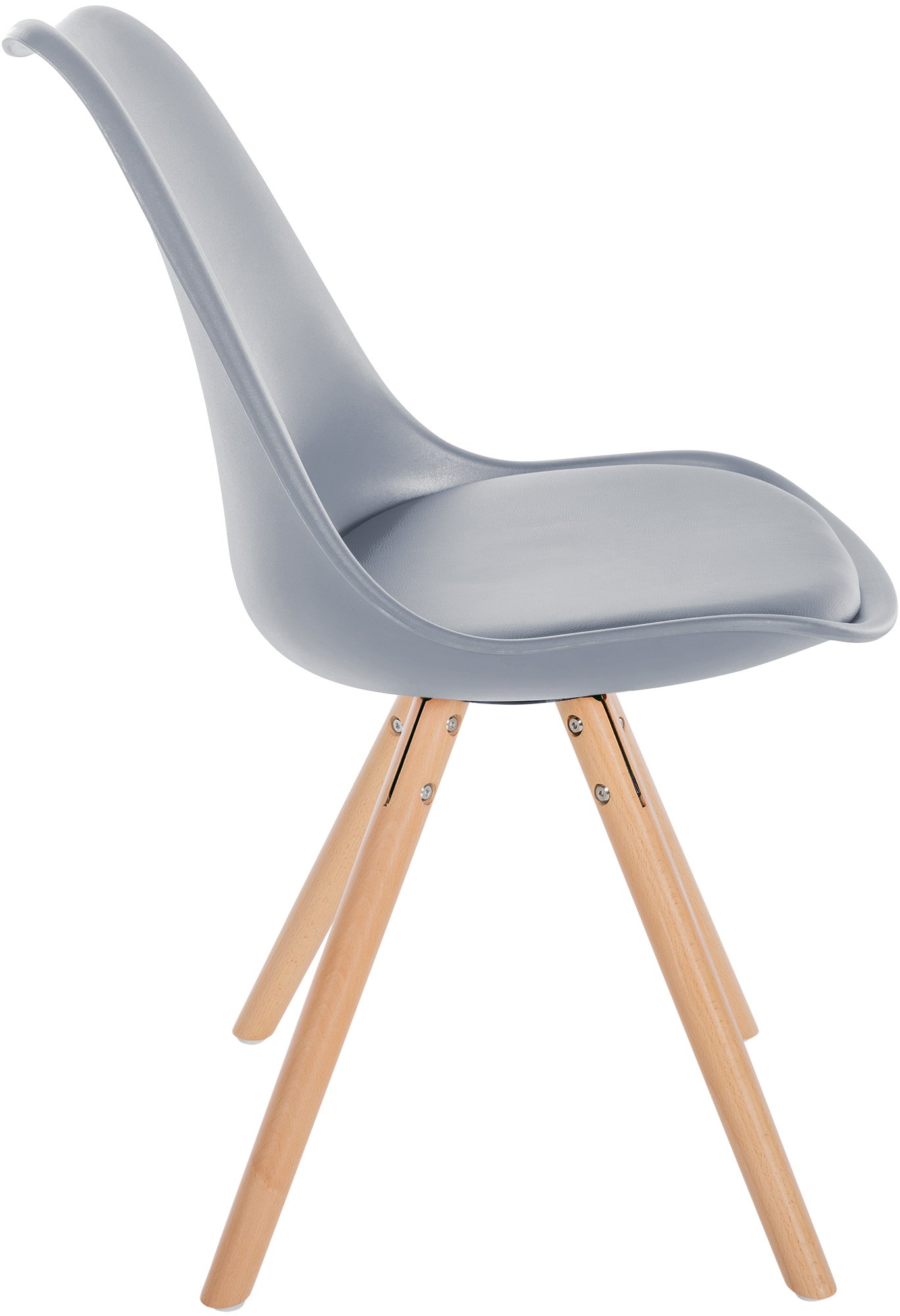 Chaise de salle à manger Sofia en plastique et Similicuir Pieds en bois