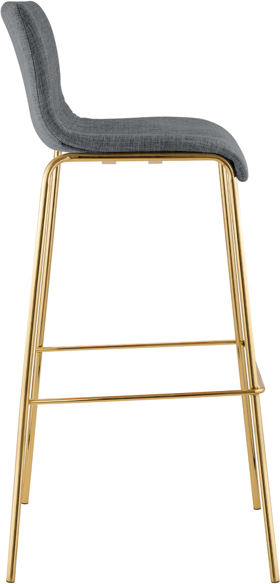 Tabouret de bar Hover tissu cadre à quatre pieds doré