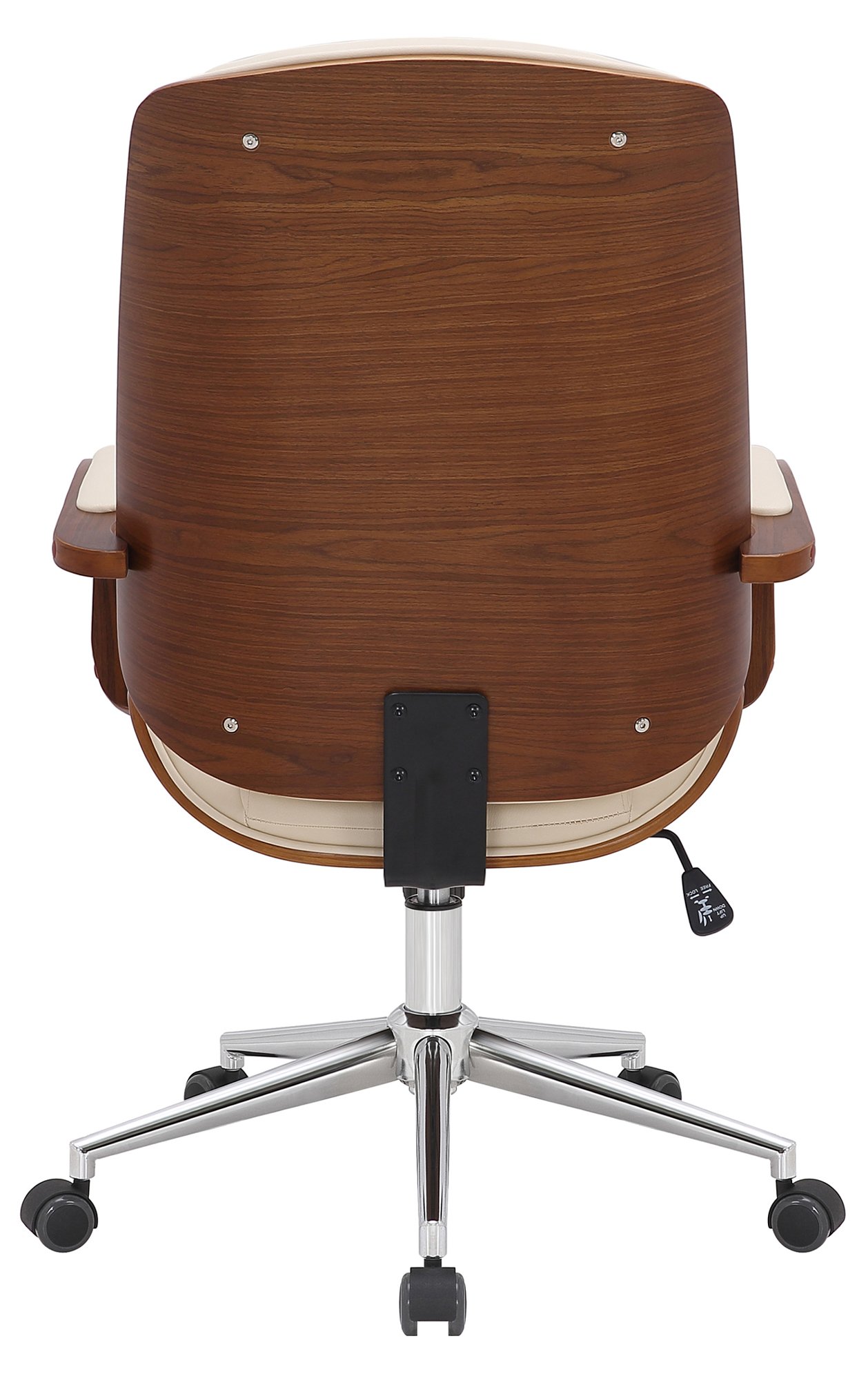 Fauteuil de bureau Yankton en similicuir avec coque de siège en bois