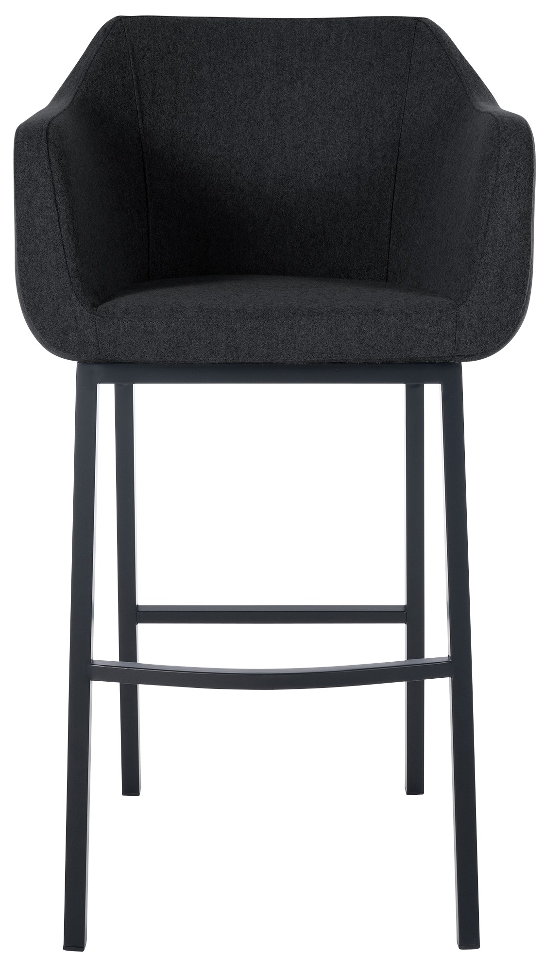 Tabouret de bar Monea feutre avec piètement à quatre pieds