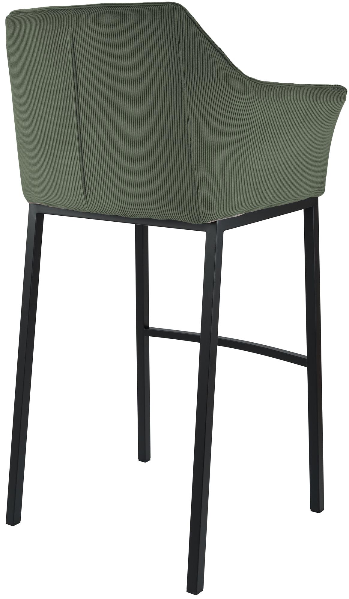 Tabouret de Bar Damaso en Velours Côtelé avec Piétement à Quatre Pieds