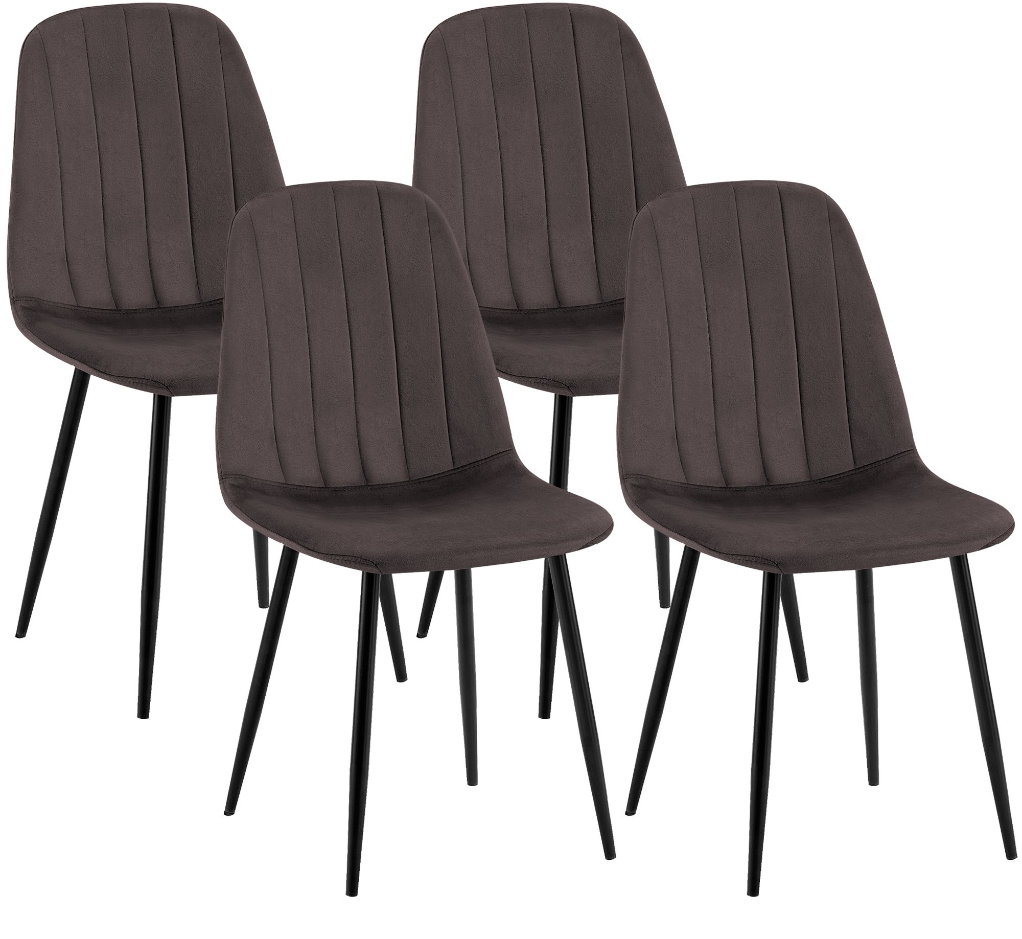 Lot de 4 chaises de salle a manger Baxter en velours