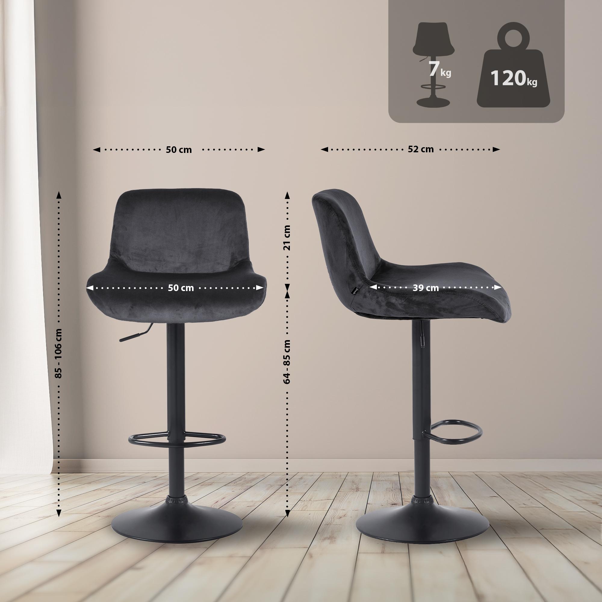 Lot de 2 tabourets de bar Solon noir