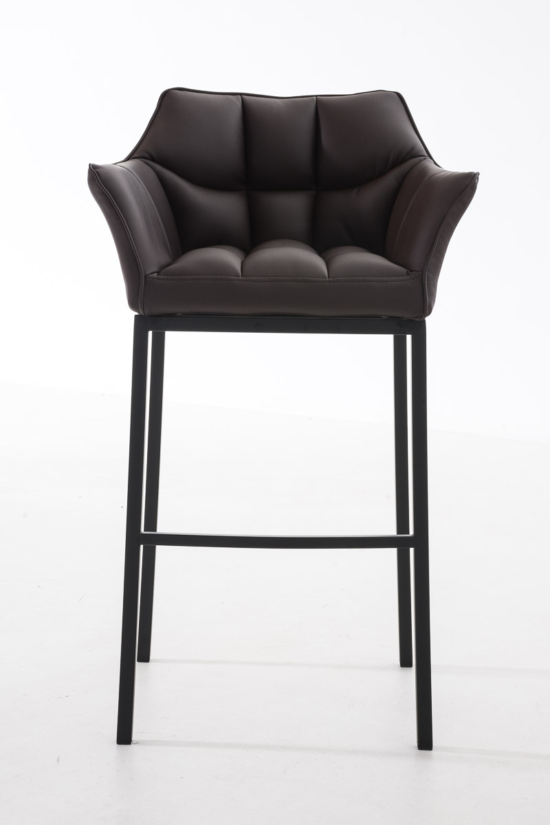 Tabouret de bar Damaso en similicuir avec piétement quatre pieds
