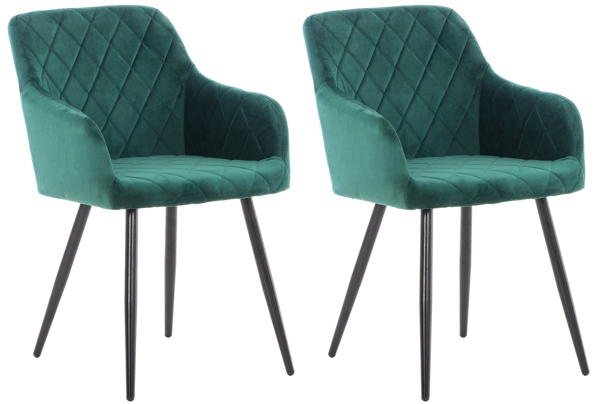 Lot de 2 chaises de salle à manger Shila avec Piètement en Métal noir