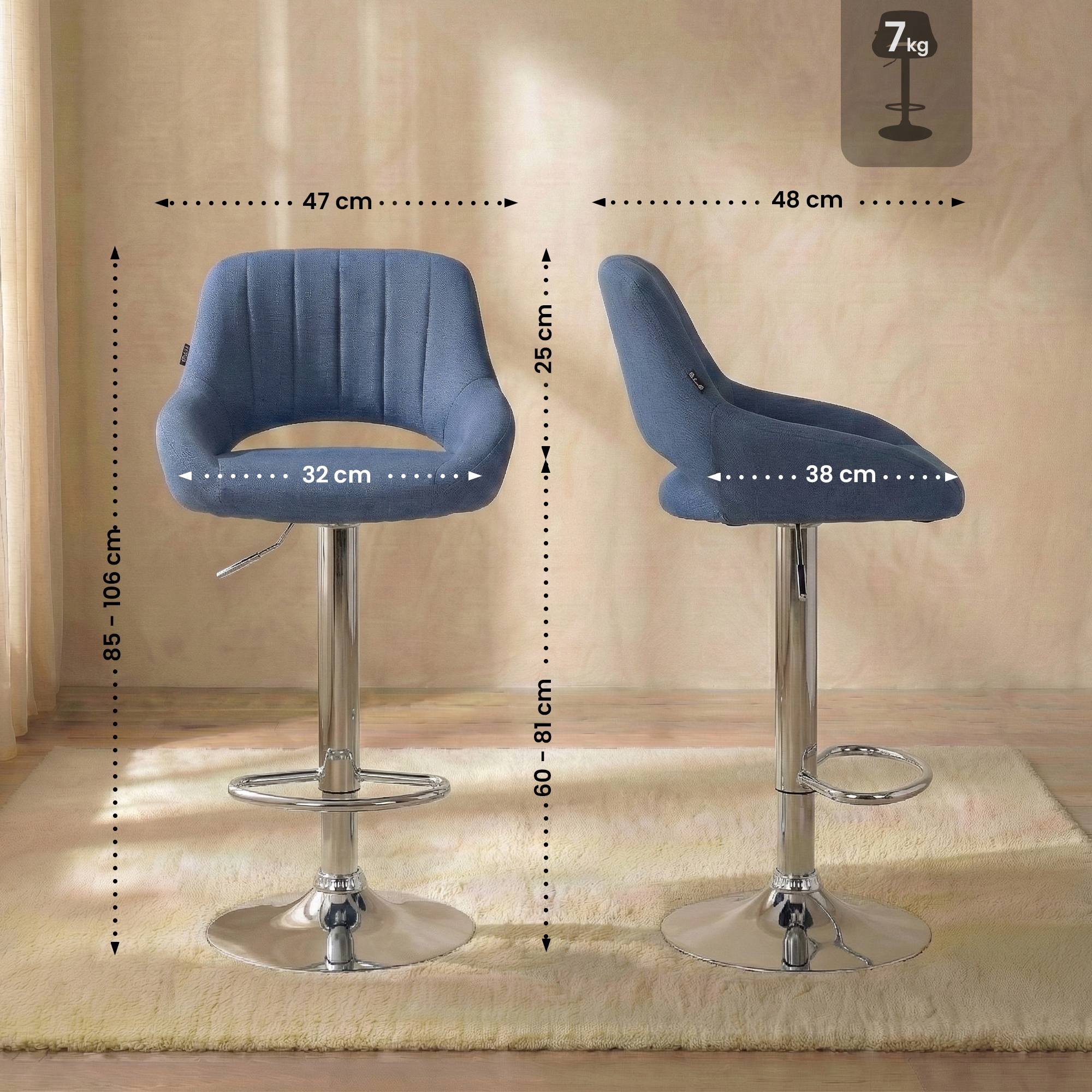 Lot de 2 tabourets de bar Milet en tissu