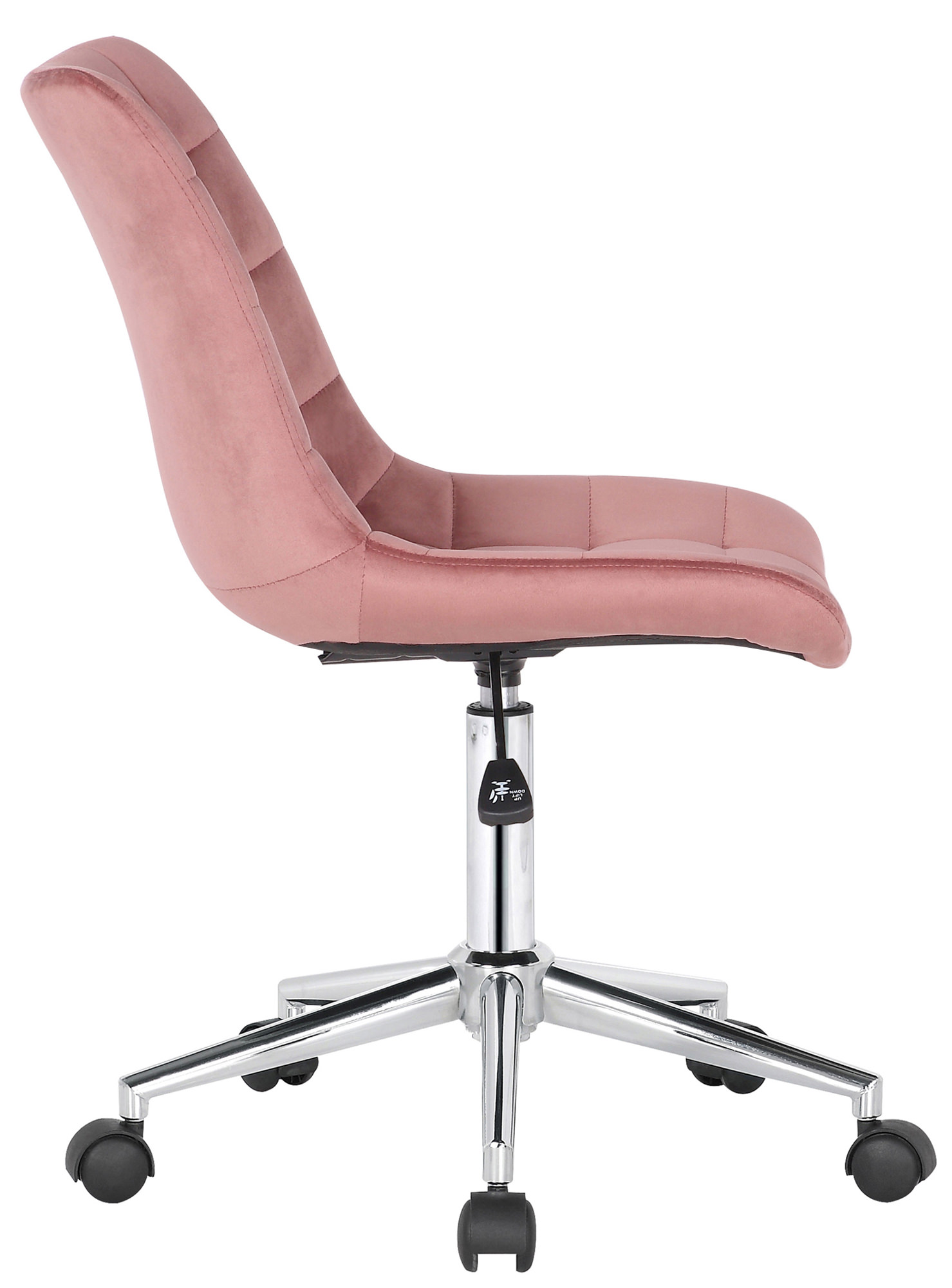 Chaise de bureau pivotant Medford en Velours avec Hauteur ajustable et Roulettes