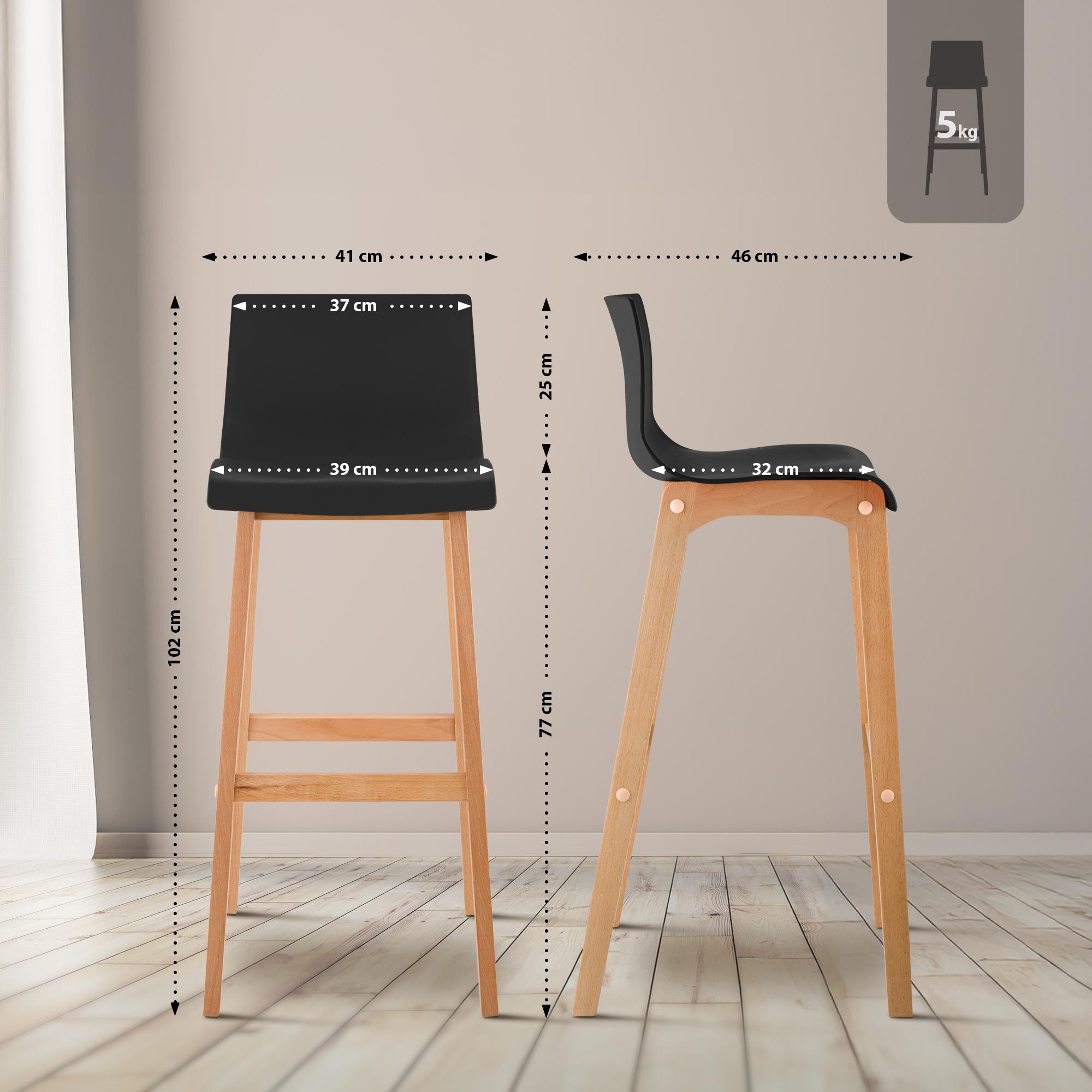 Tabouret de Bar Hover Pieds en Plastique Natura