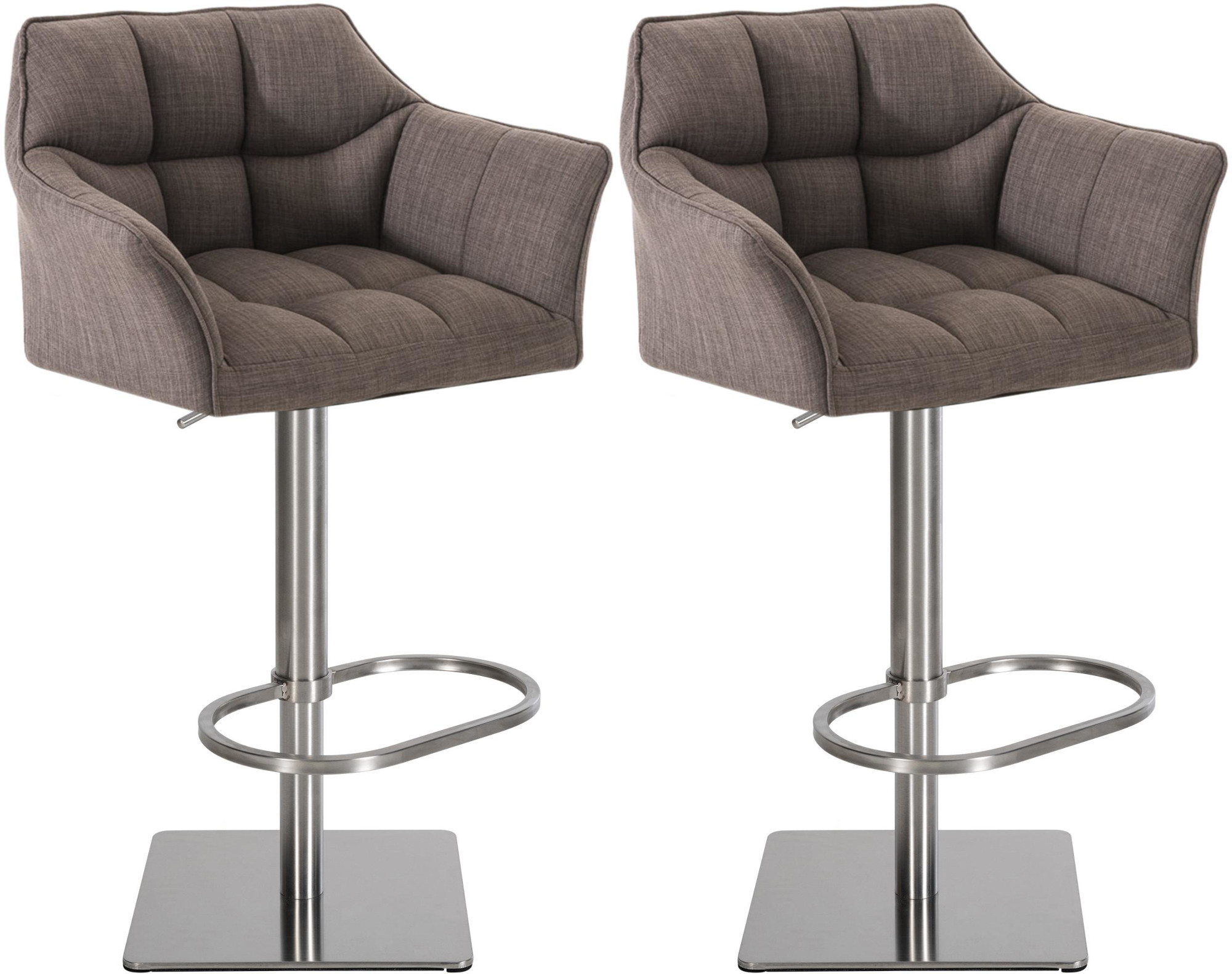 Lot de 2 tabourets de bar Damaso avec revetement en tissu