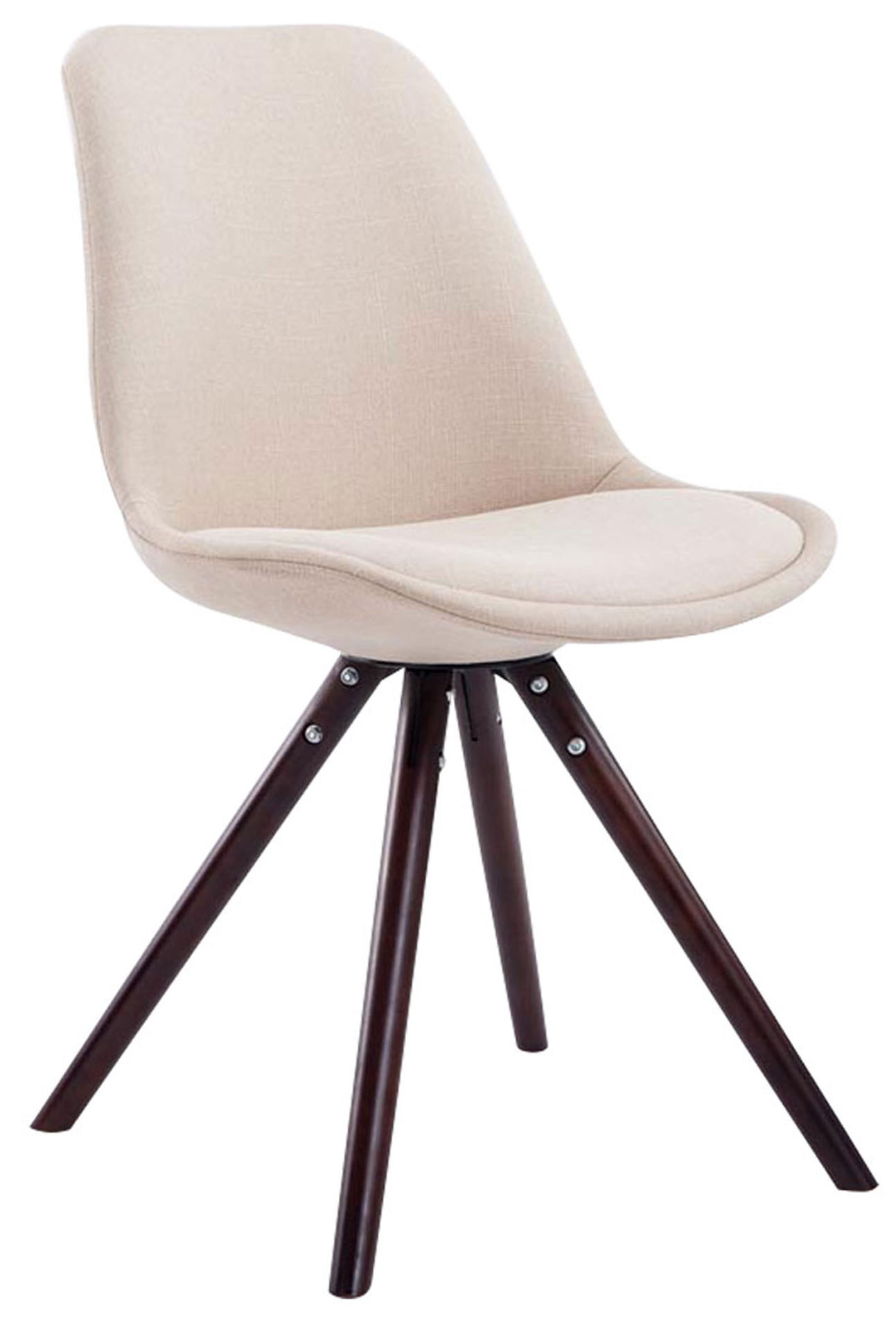 Lot de 4 Chaises de salle à manger Toulouse Tissu Pieds ronds bois