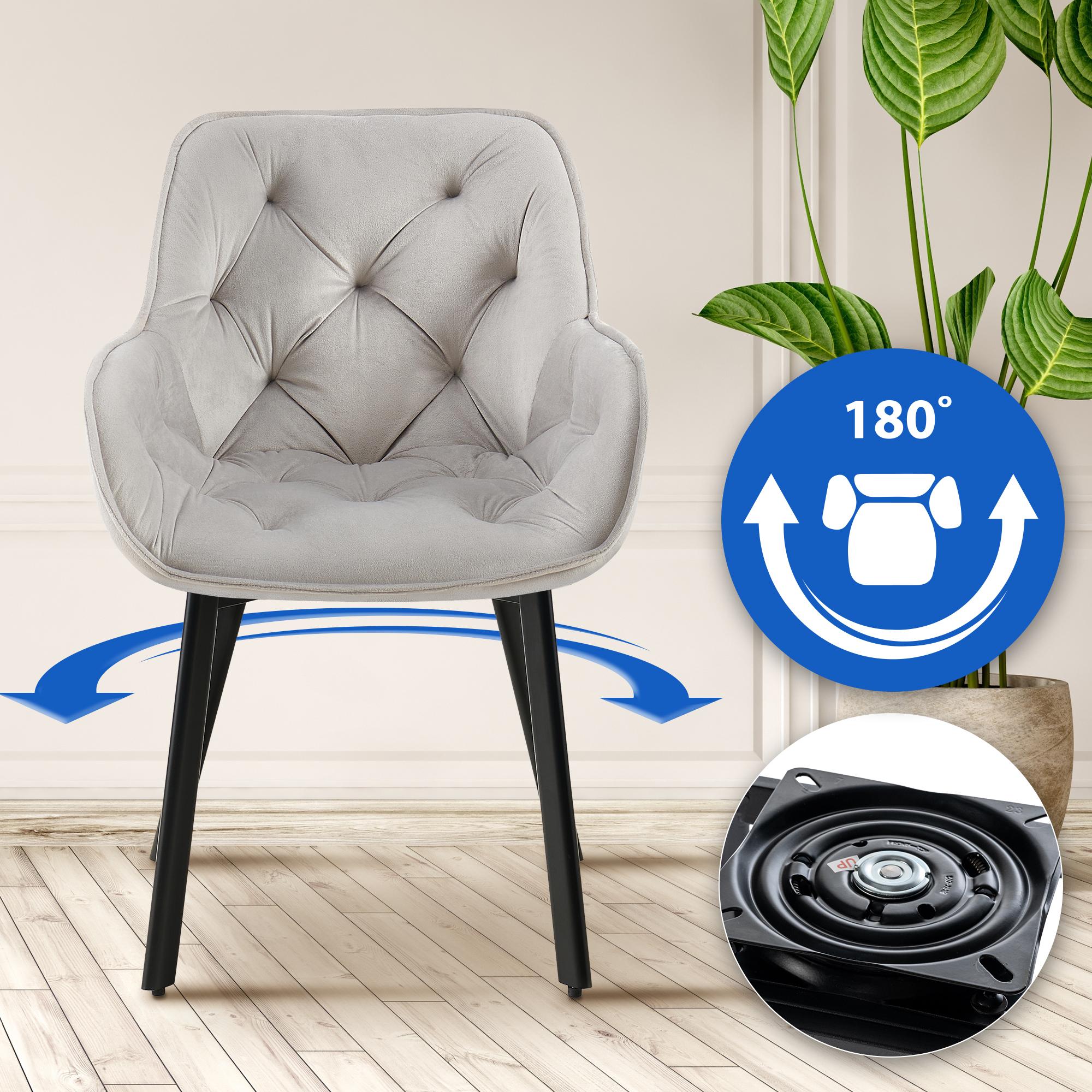 Lot de 2 Chaises de Salle à Manger Pivotantes Antigo en Velours