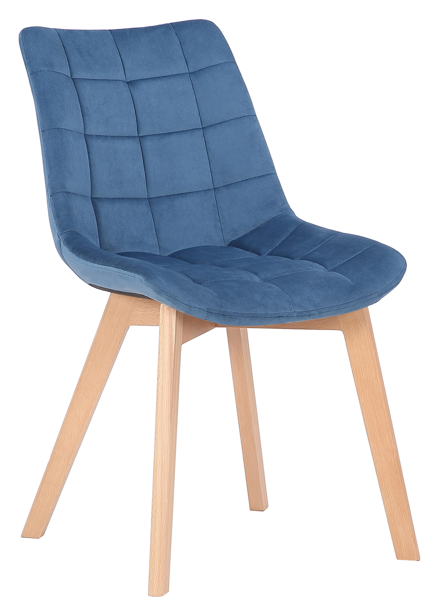 Lot de 2 Chaises de salle à manger Passaic velours avec pieds en Bois de hêtre