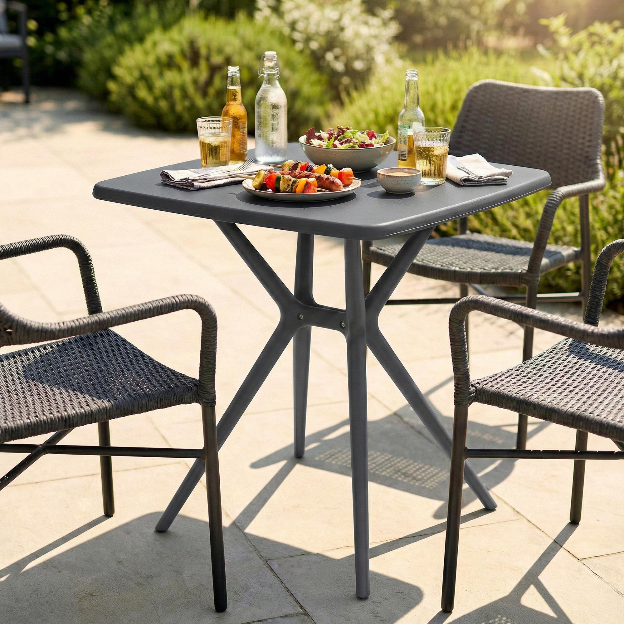 Table de jardin Becky carree 72 x 72 cm