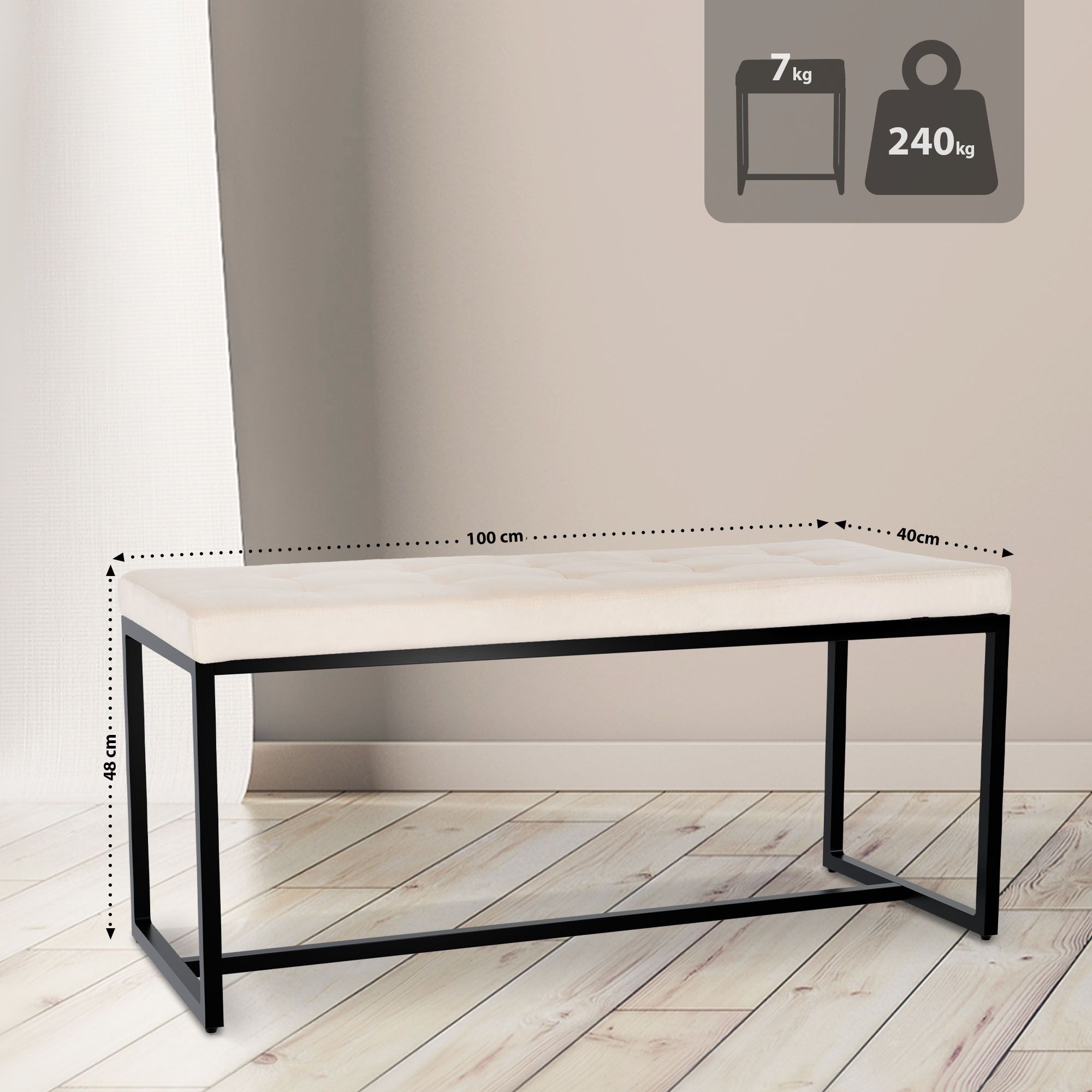 Banc Barci avec structure noire