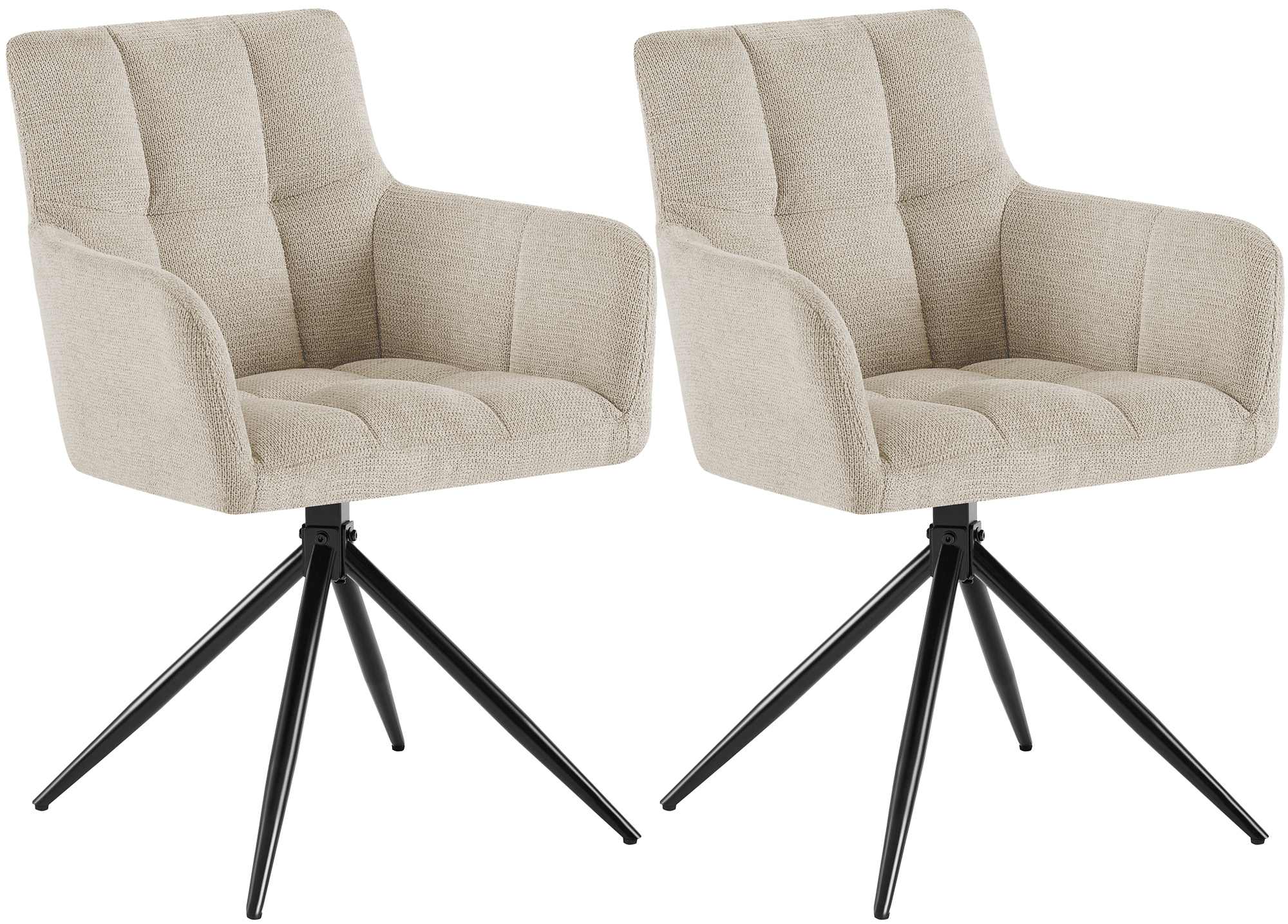 Lot de 2 chaises de salle à manger Jonah en tissu