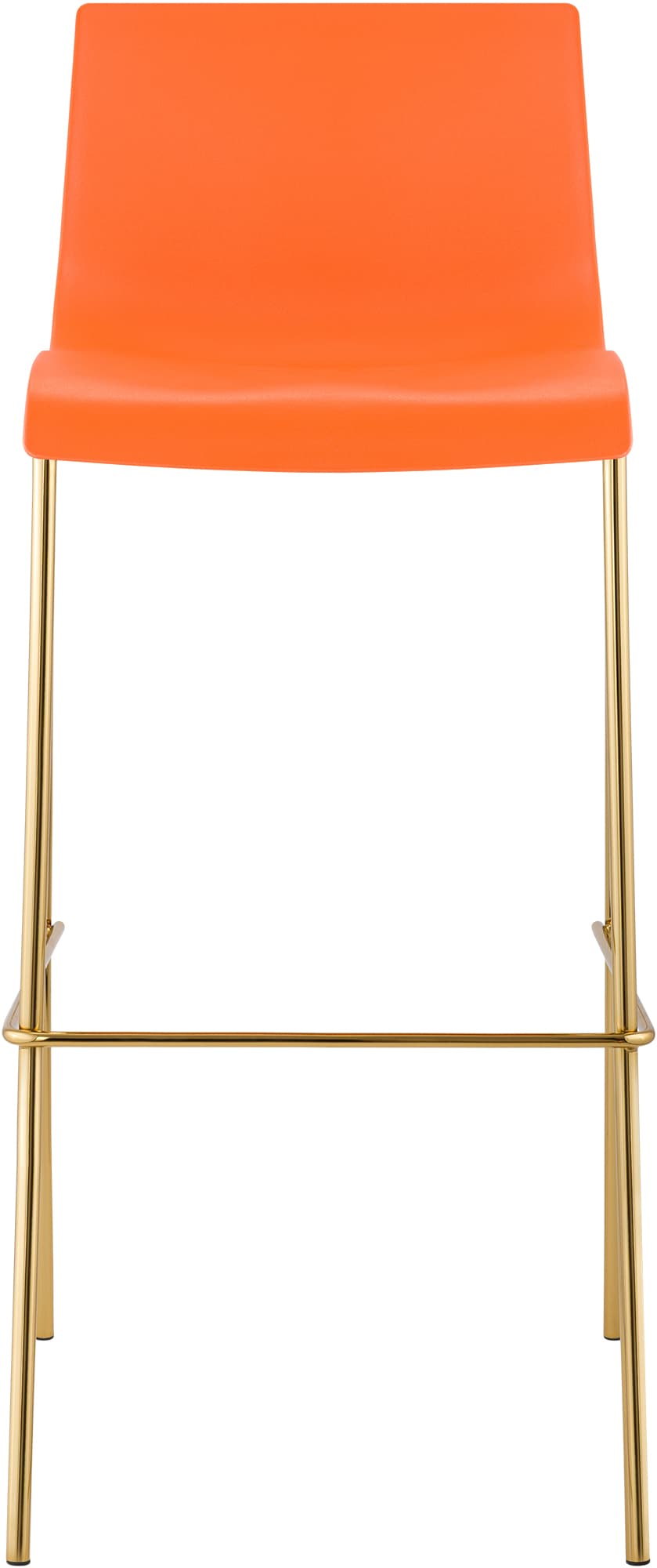 Tabouret de bar Hover plastique piètement 4 pieds or