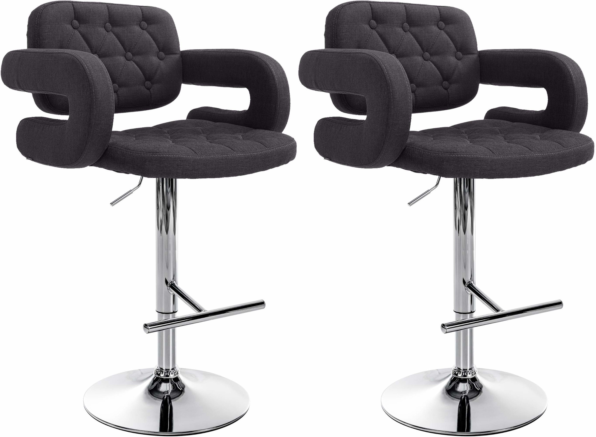 Lot de 2 tabourets de bar Dublin en tissu